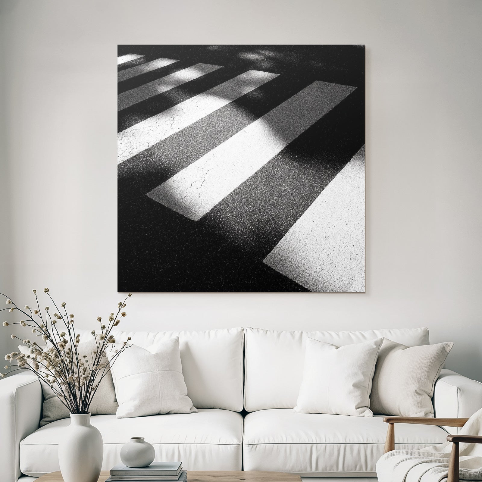 Schwarzweissfoto Von Einem Zebrastreifen