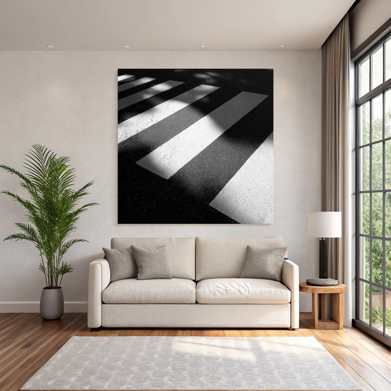 Schwarzweissfoto Von Einem Zebrastreifen