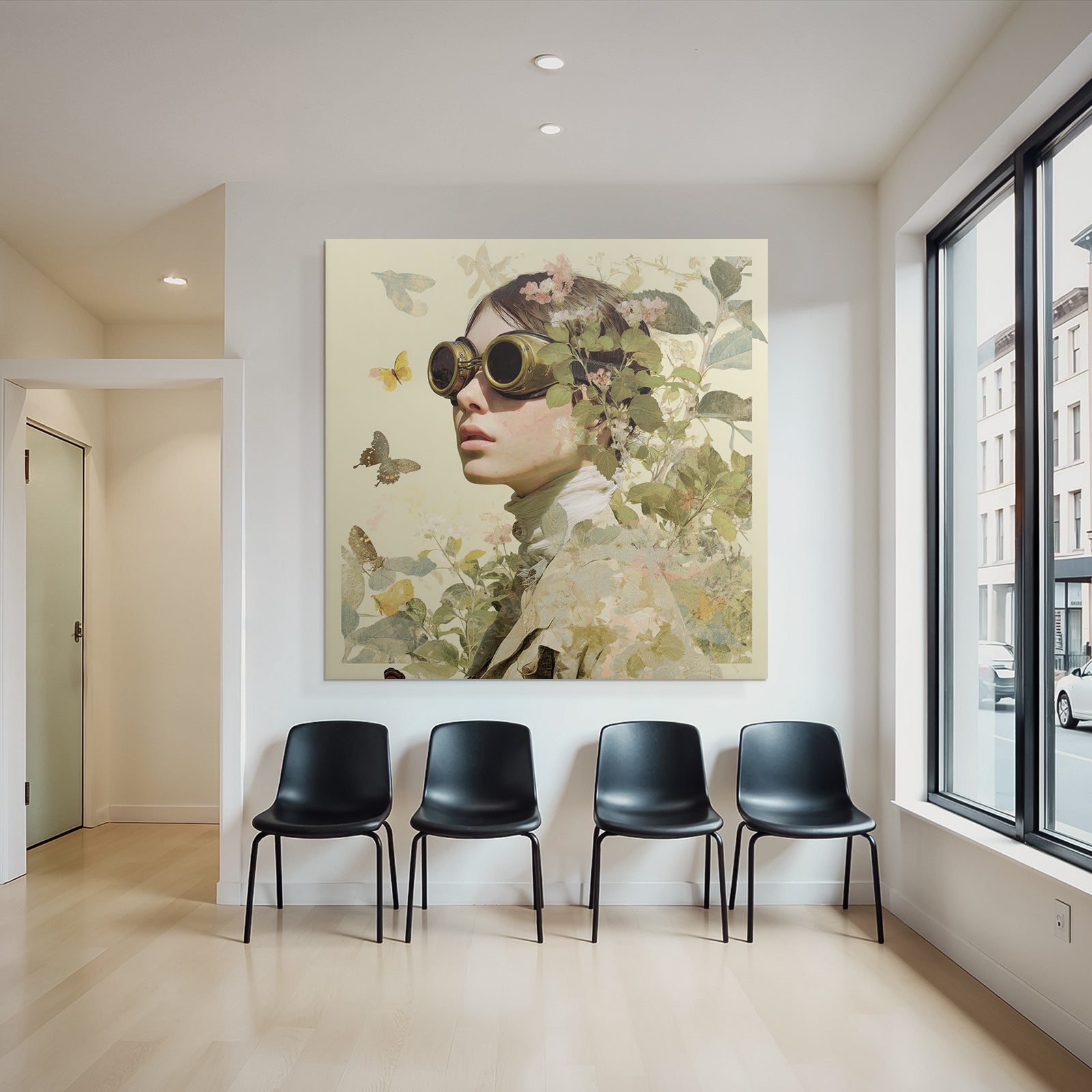 Steampunk Goggles Flowers and Butterflies Fantasy Art
