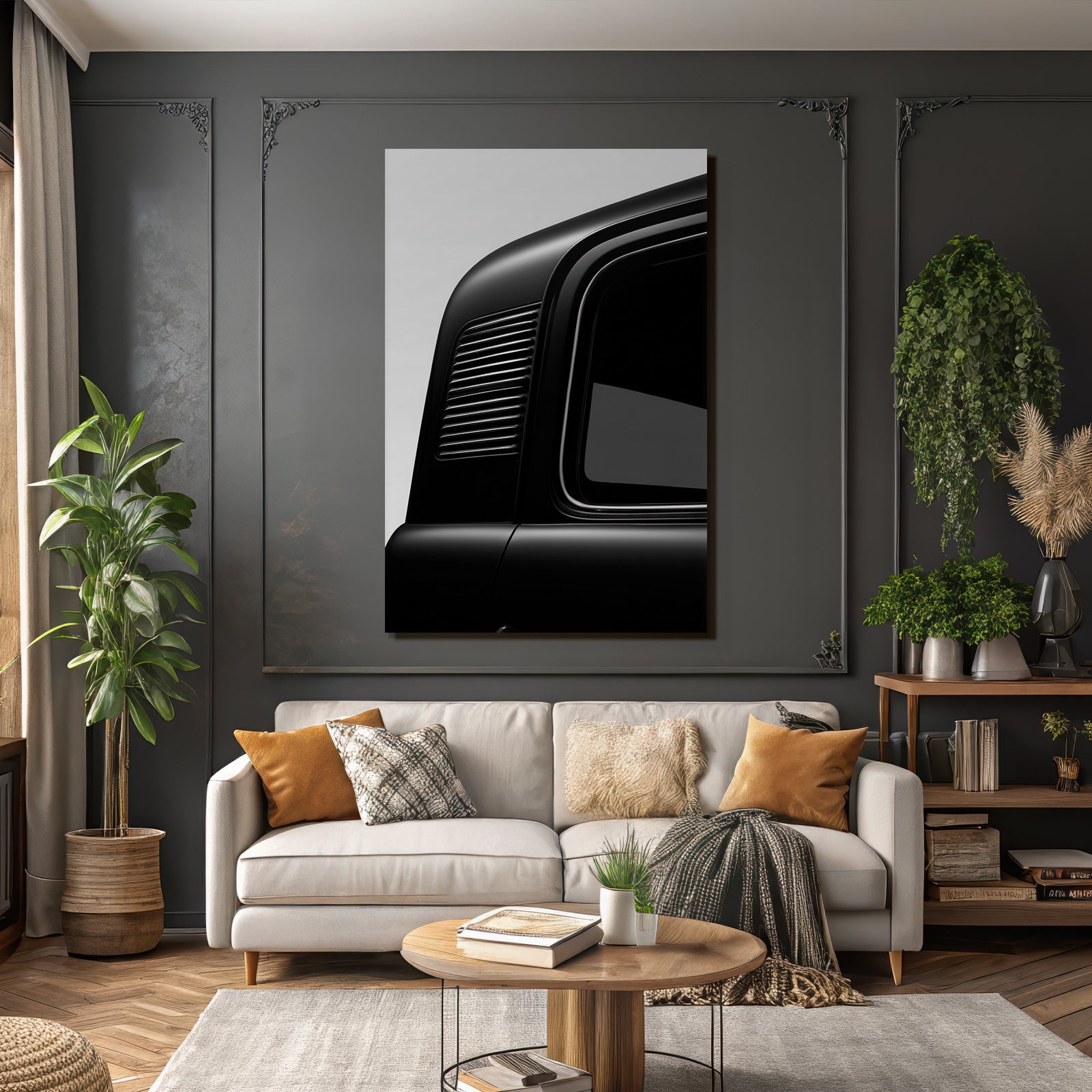 Schwarzes Fahrzeug Detail