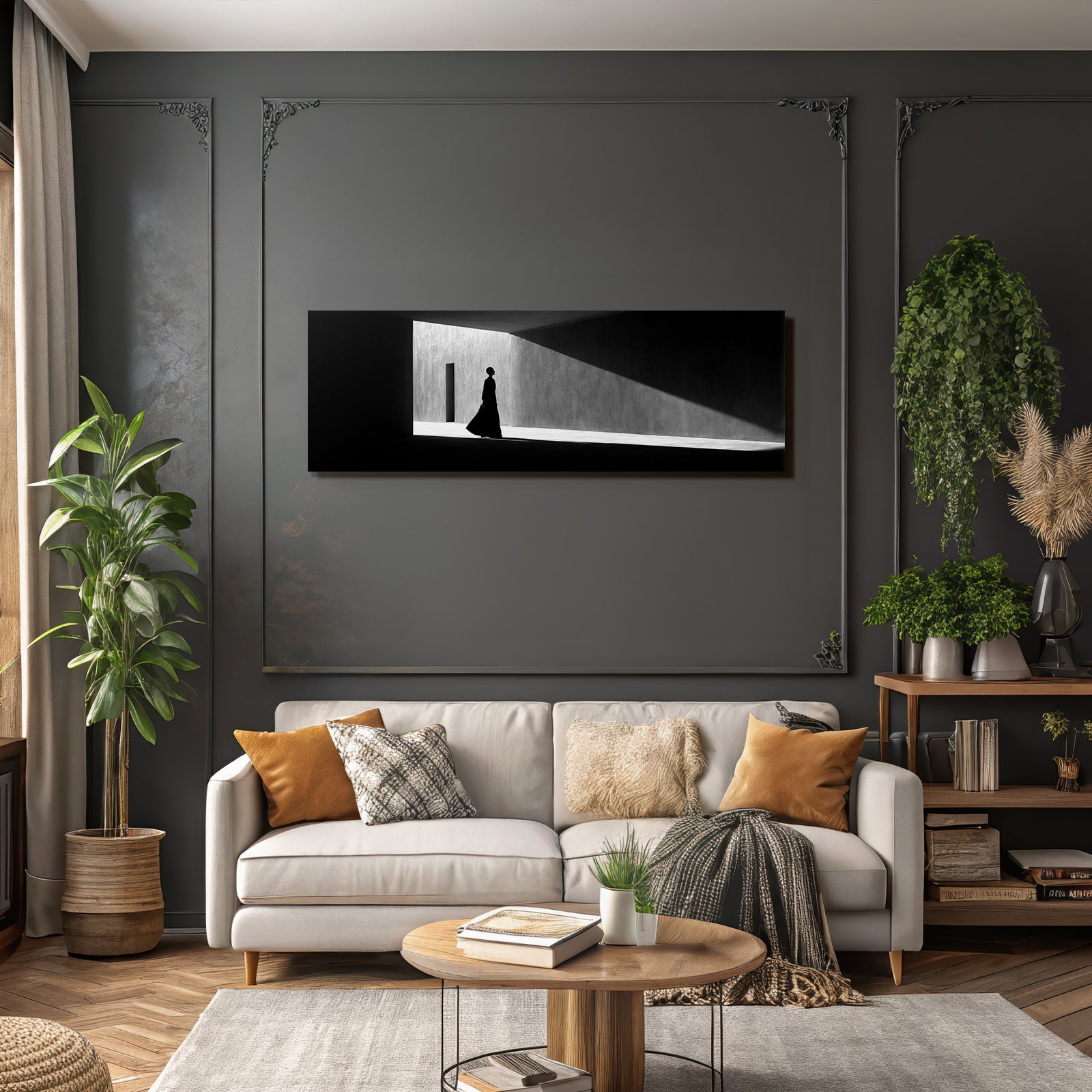 Silhouette Einer Person Gegen Architektonischen Hintergrund