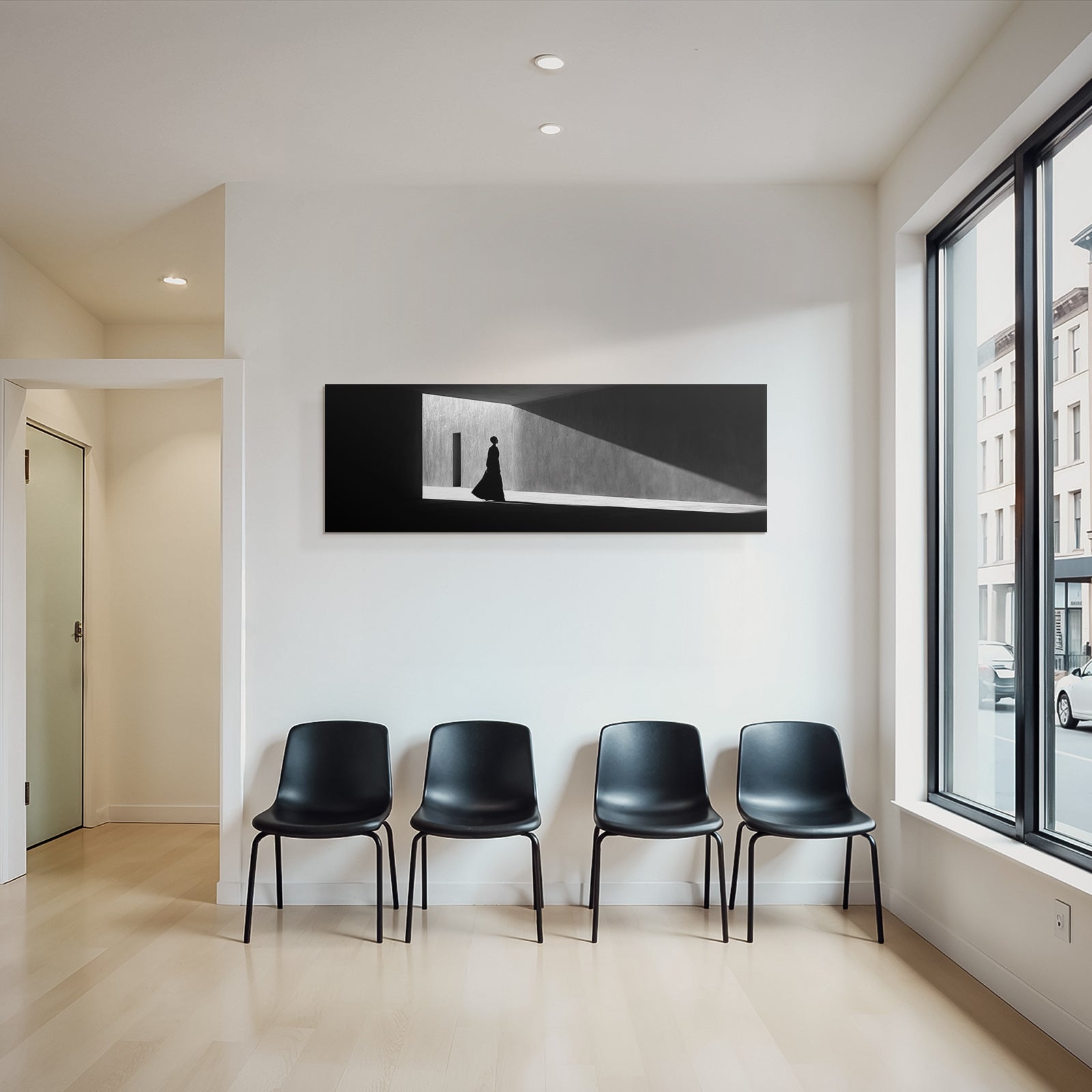 Silhouette Einer Person Gegen Architektonischen Hintergrund