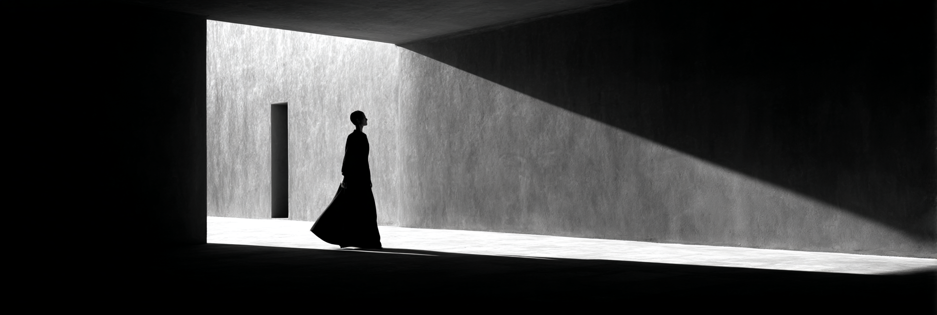 Silhouette Einer Person Gegen Architektonischen Hintergrund | Fotografie | Kunstgattungen