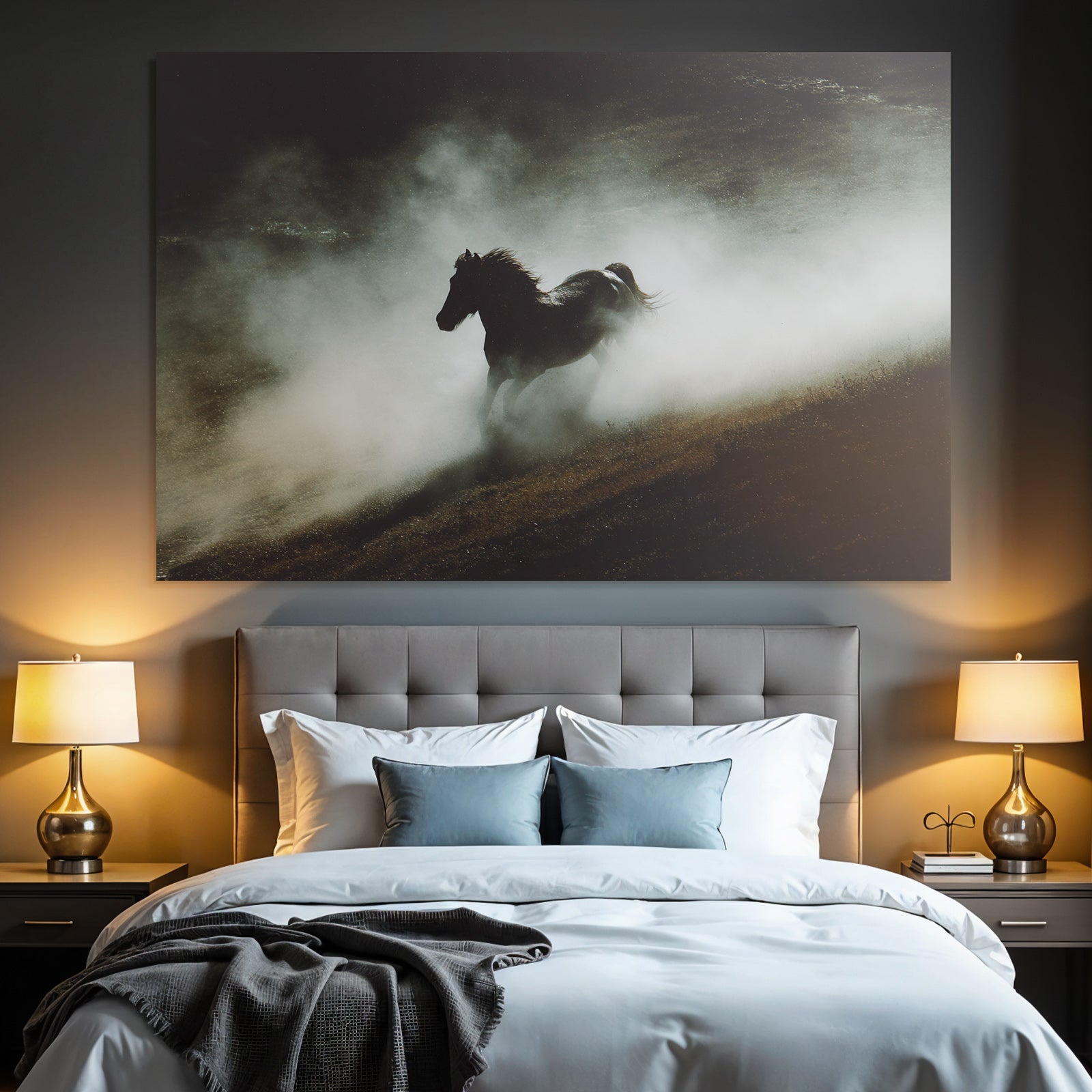 Silhoütte Eines Pferdes Im Nebel