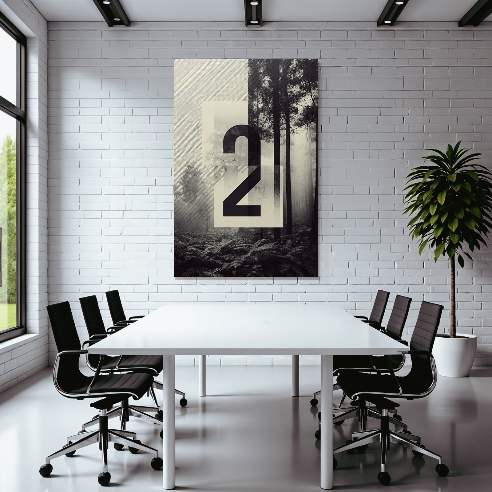 Stylisierte Zwe Overlaid Auf Waldszene Mit Nebel Und Farnen