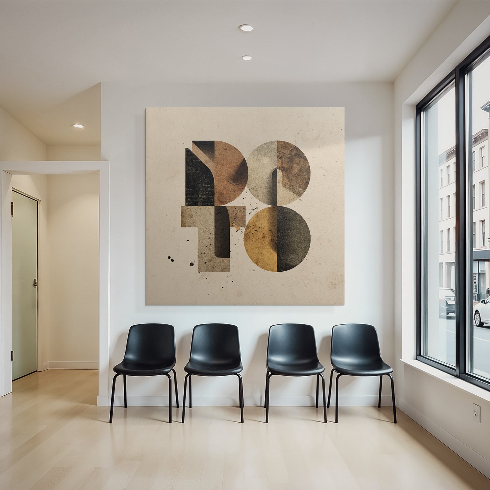 Stylisierte Grafik Design Erdige Töne Geometrische Elemente Texturiert Hintergrund