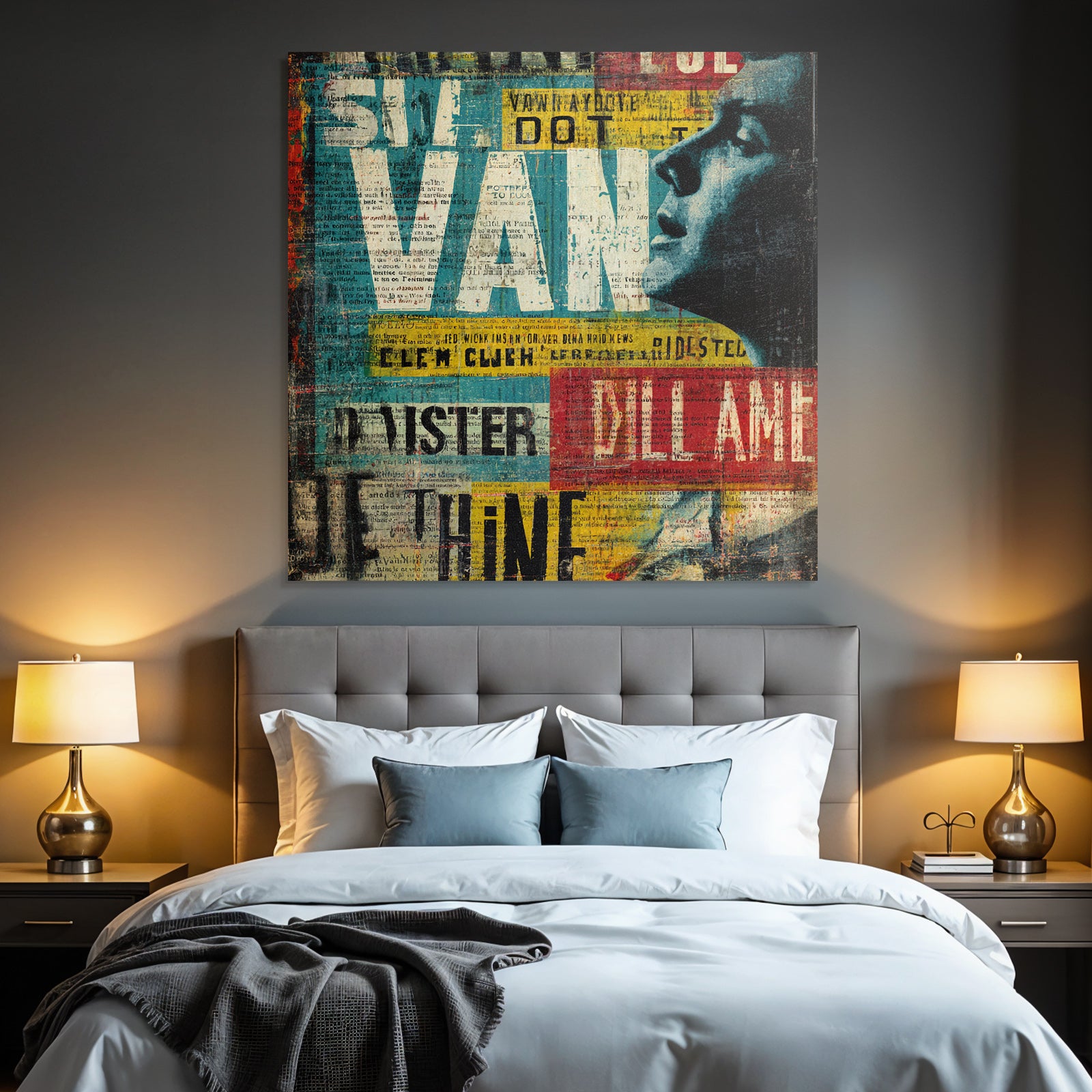 Stylisierte Graphik Artwork Mit Bold Überlapptem Text In Vielen Farben