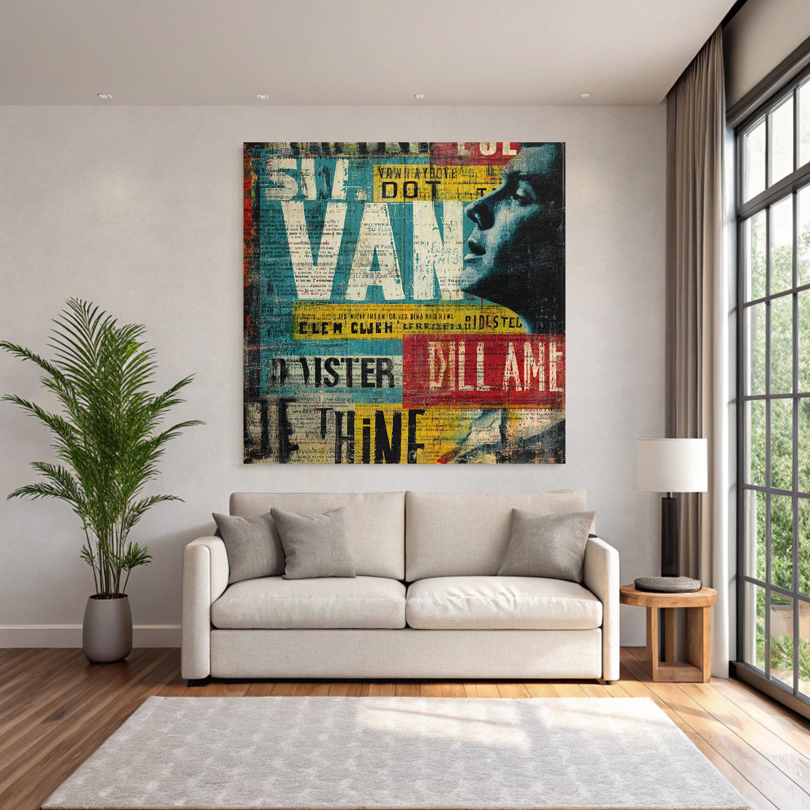 Stylisierte Graphik Artwork Mit Bold Überlapptem Text In Vielen Farben
