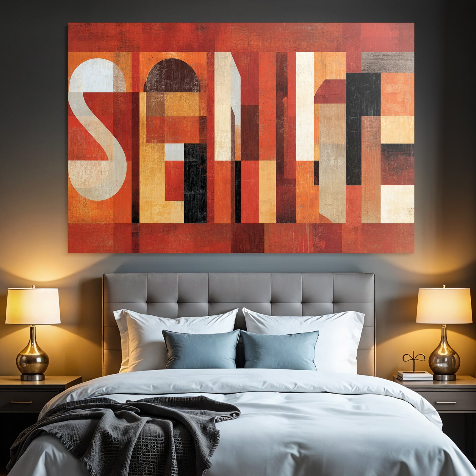 Sinnliche Illustration Geometrische Formen Warme Farbpalette