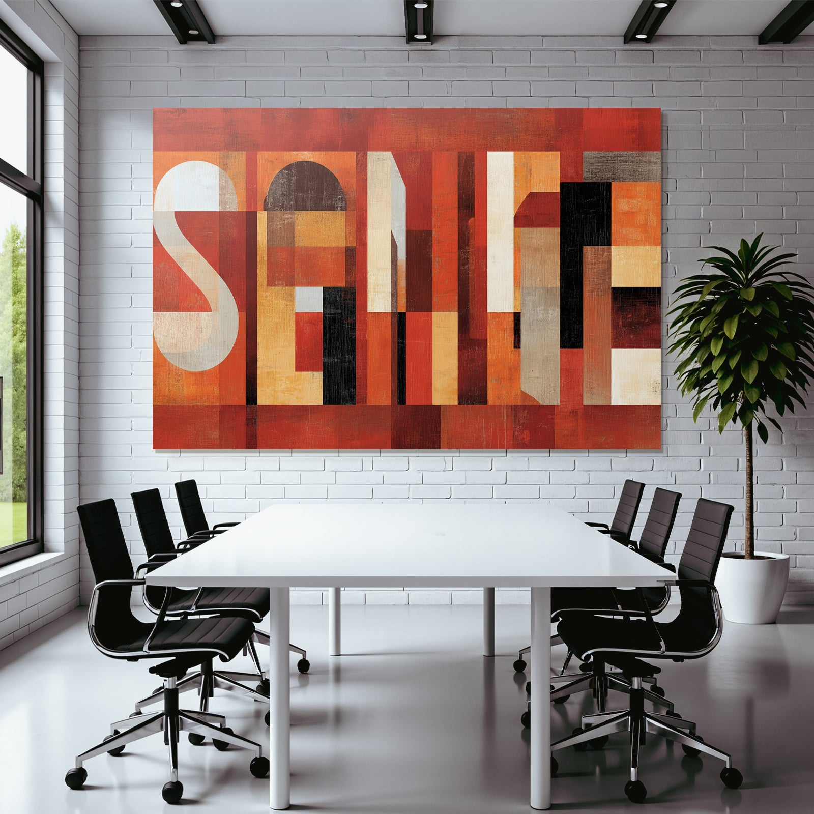 Sinnliche Illustration Geometrische Formen Warme Farbpalette