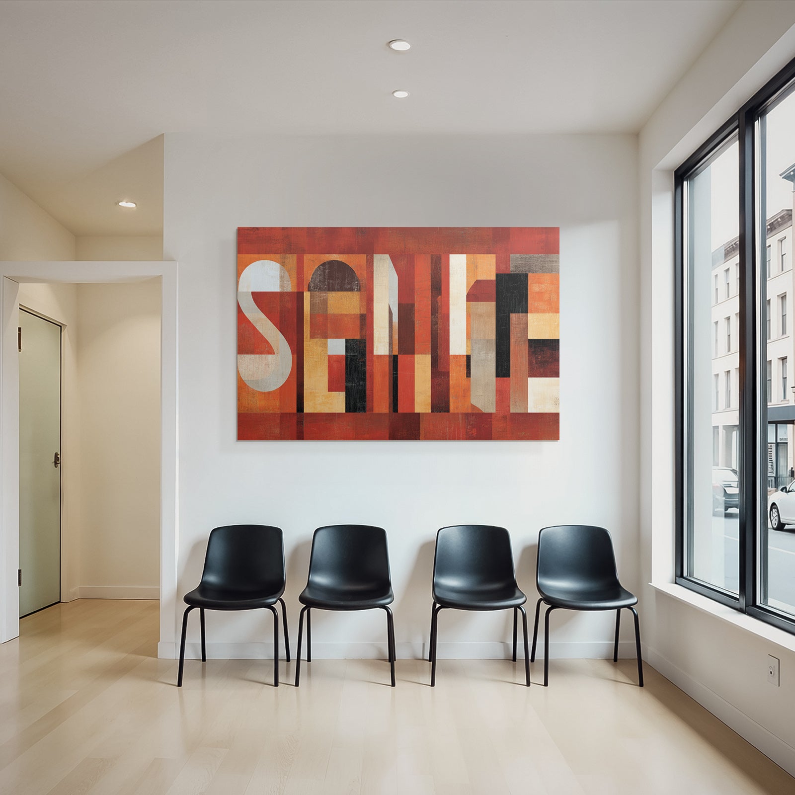 Sinnliche Illustration Geometrische Formen Warme Farbpalette