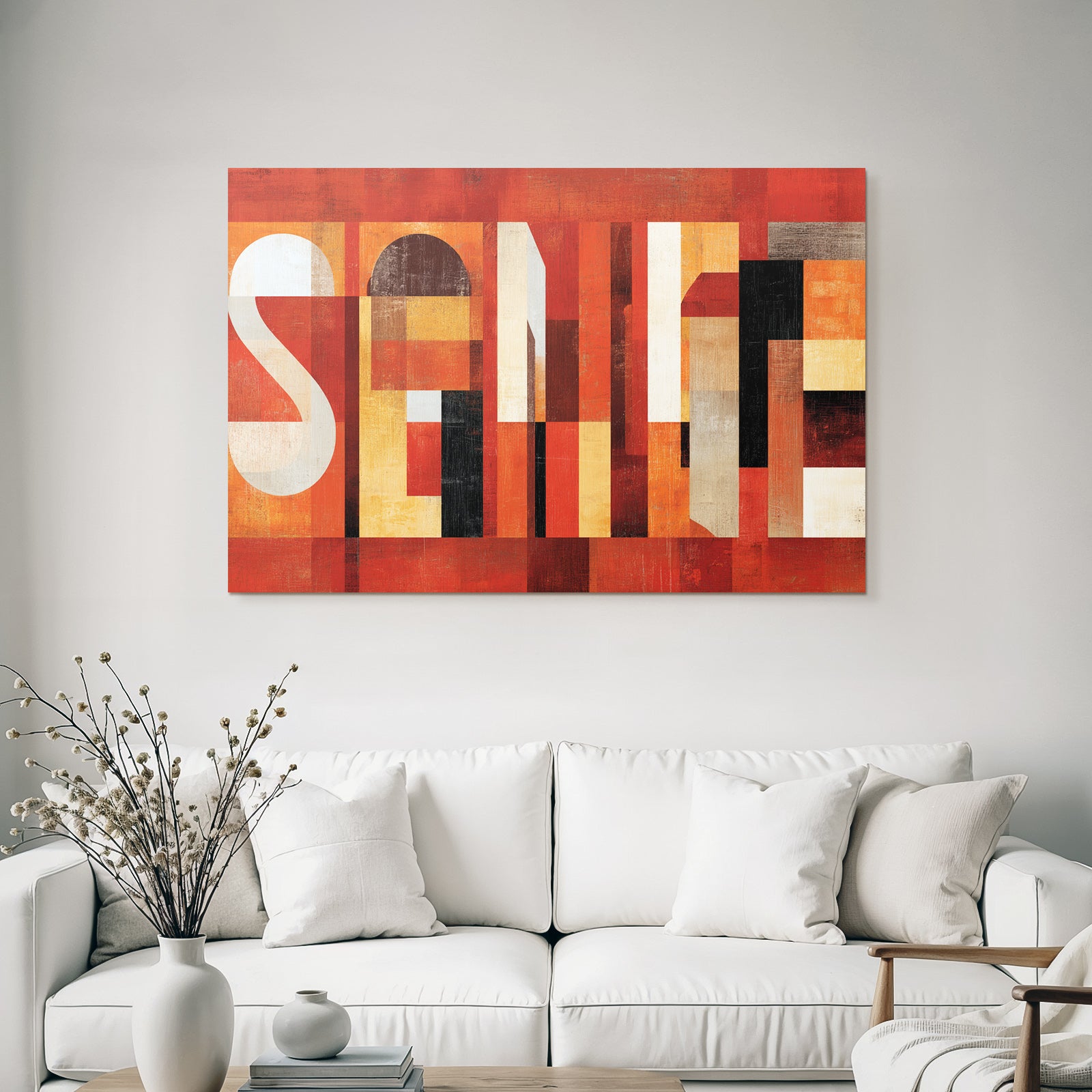 Sinnliche Illustration Geometrische Formen Warme Farbpalette