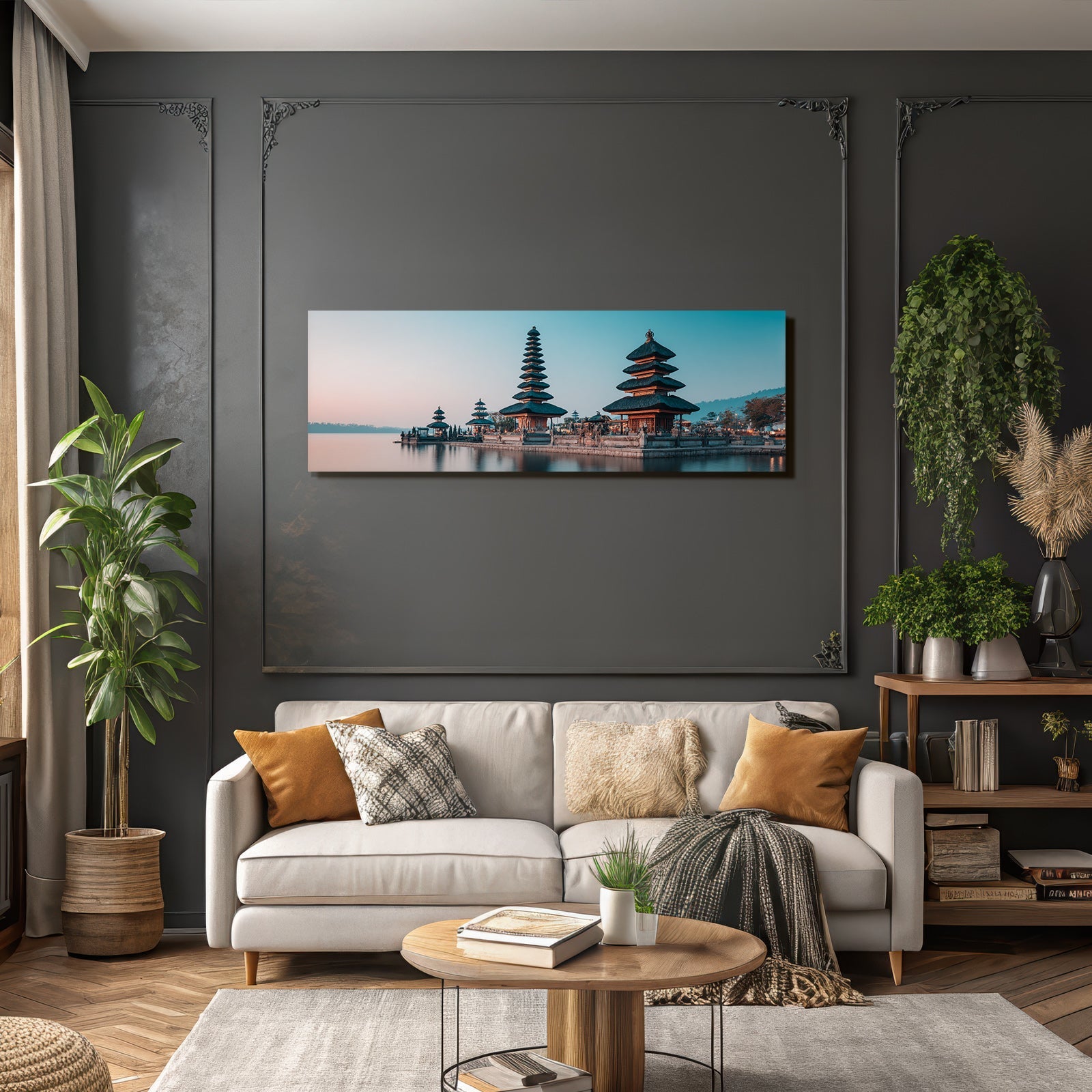 Balinesischer Tempelkomplex Am Wasser Bei Dämmerung