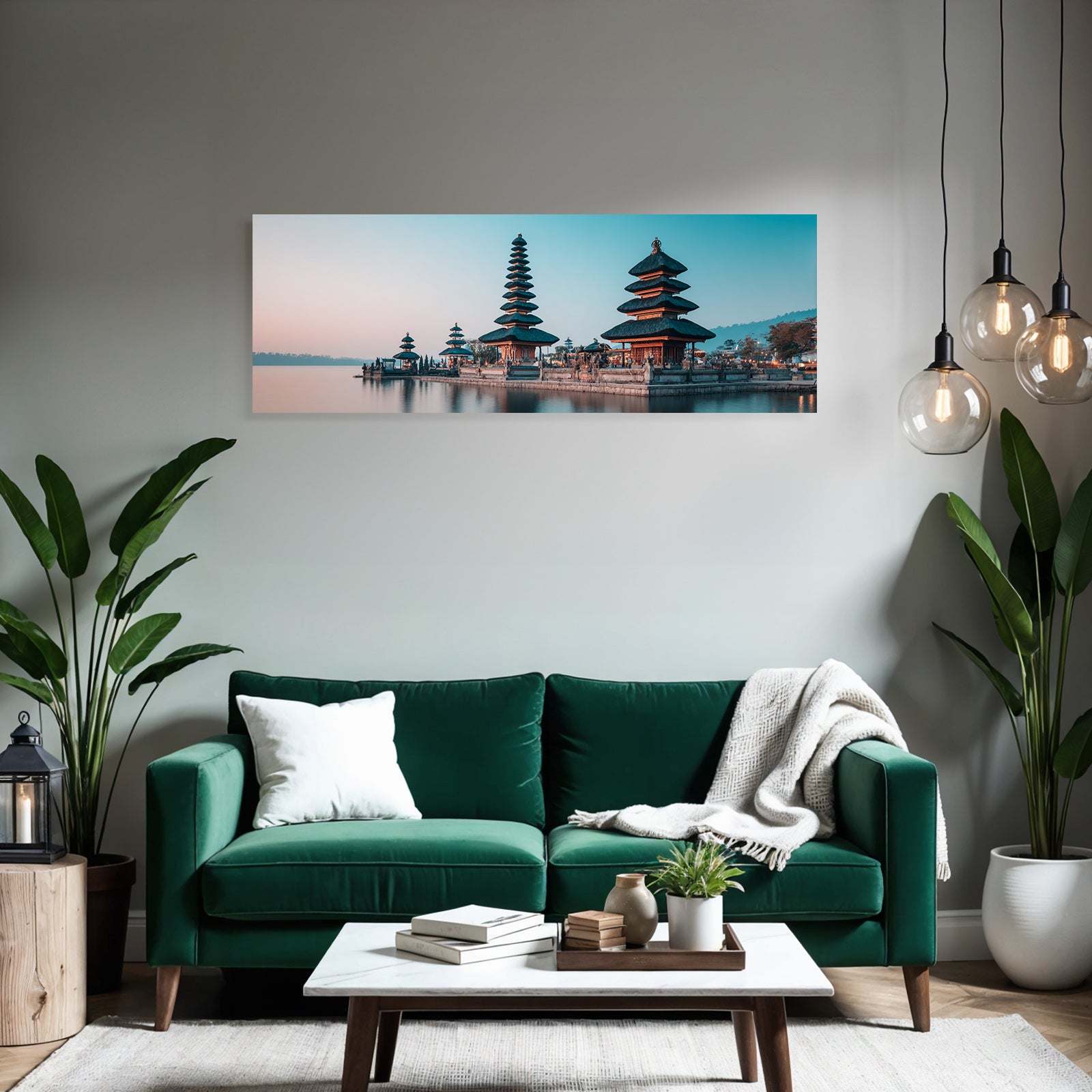 Balinesischer Tempelkomplex Am Wasser Bei Dämmerung