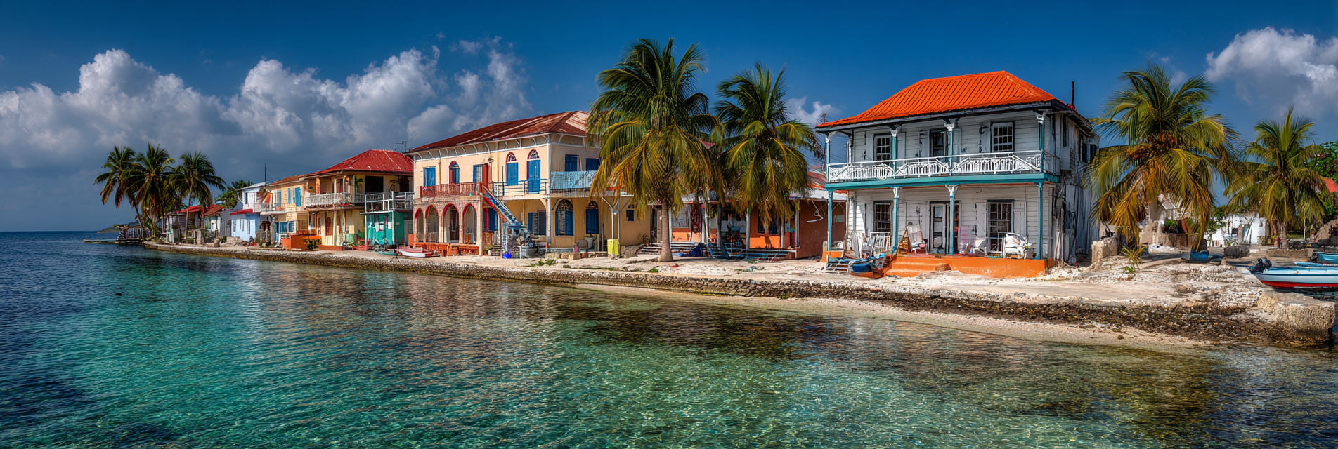 Inselwelt Karibik Bunte Küstenstadt Mit Klaren Türkisblaüm Wasser | Inselwelten und Karibik | Laender und Reisen