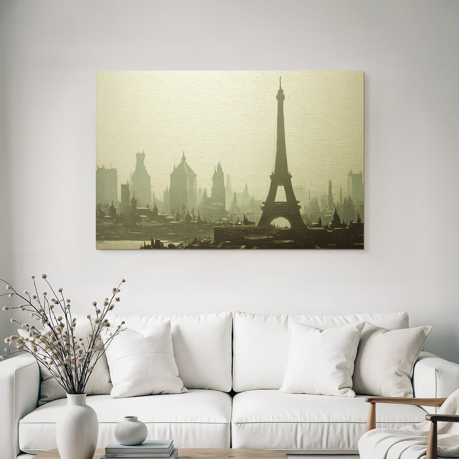 City skyline with Eiffel Tower