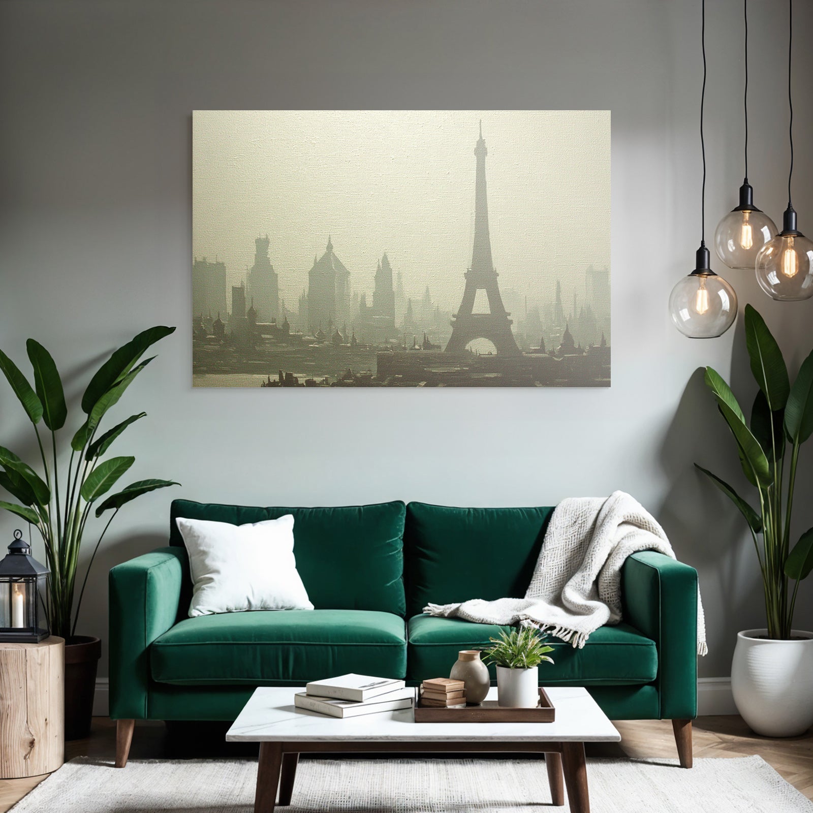 City skyline with Eiffel Tower