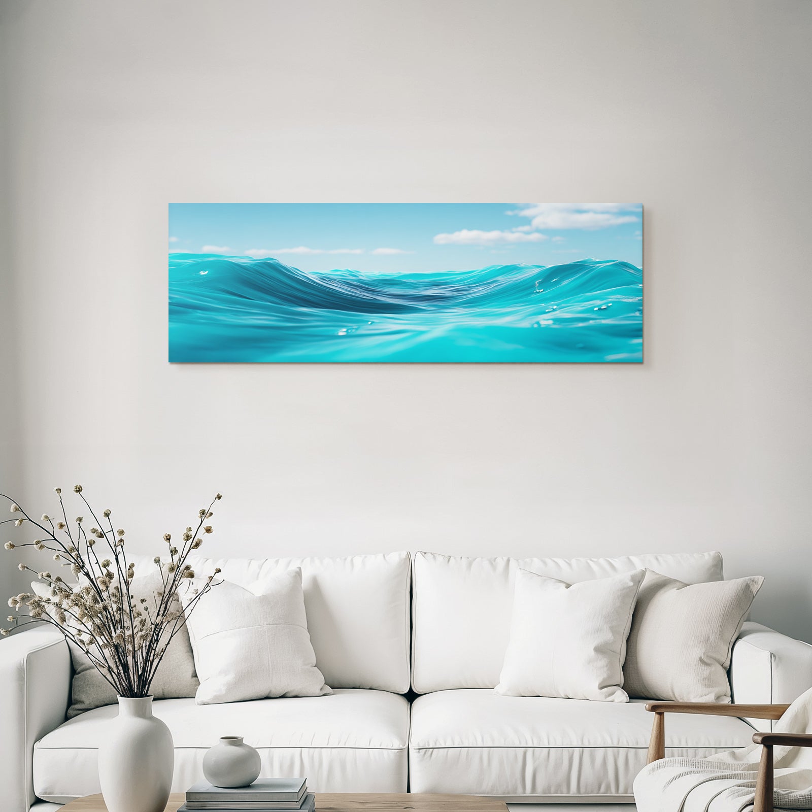 Ruhiger Ozean Szenen Mit Sanften Wellen Tu Turquoise Wasser Und Blaüm Himmel