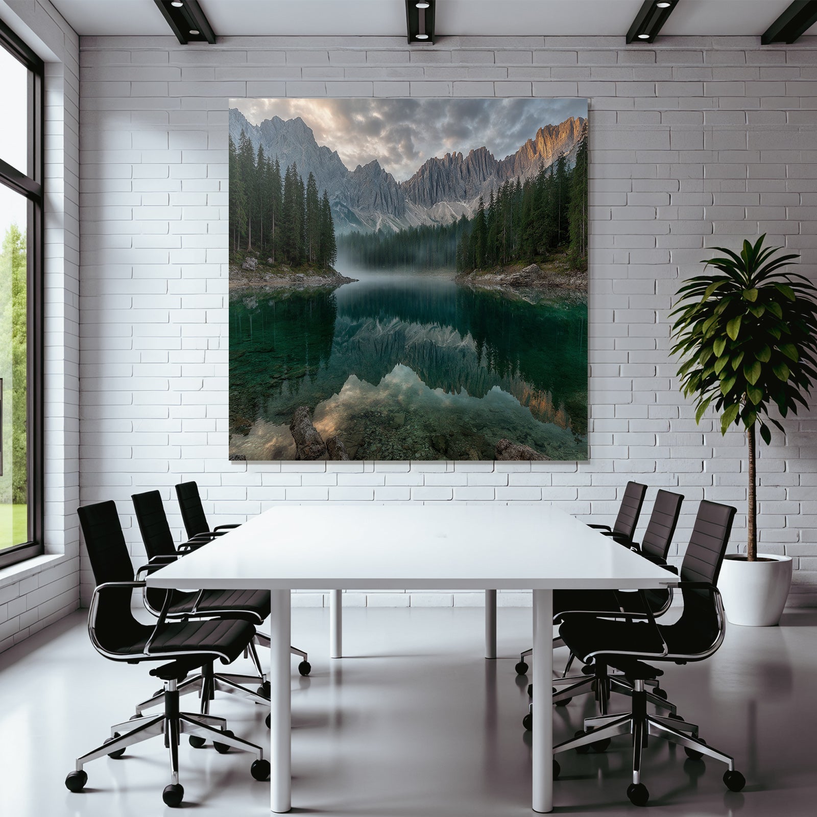 Friedliche Landschaft Mit Wasser Bergen Und Wäldern