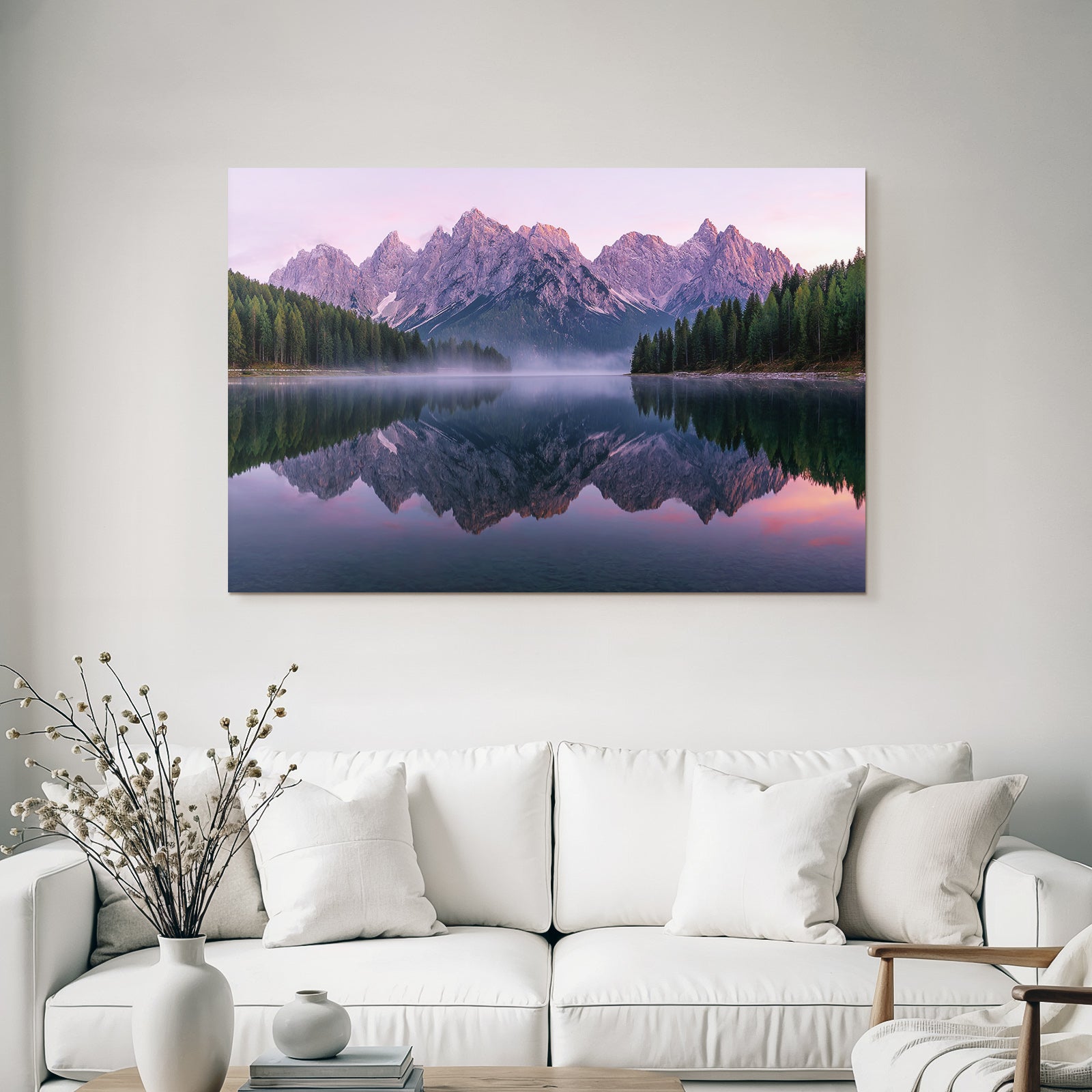 Majestic Mountains Reflected In Lake Scenic Nature Landscape