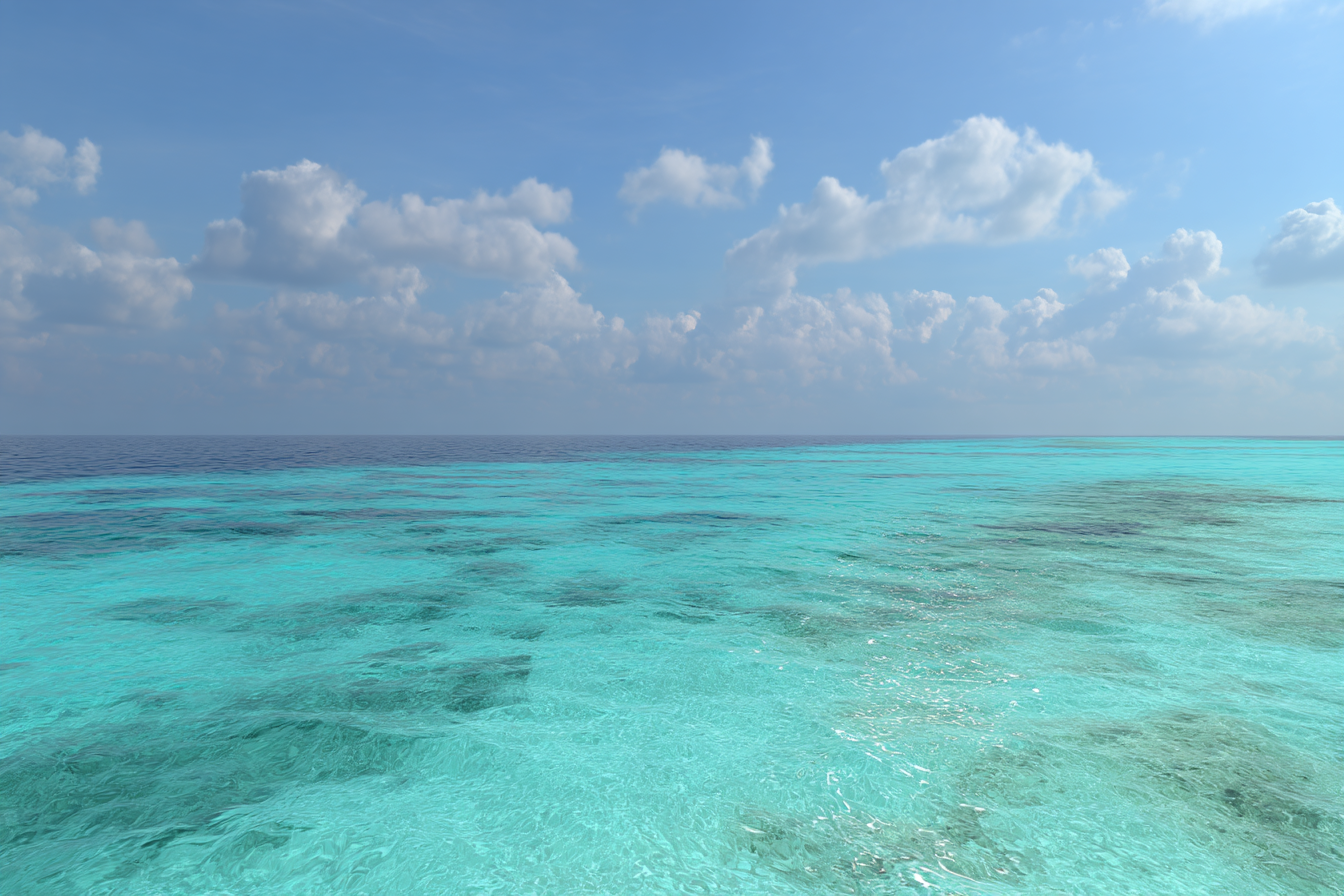 Ruhige Meeransicht Mit Kristallklarem Wasser Unter Blaüm Himmel | Seen und Unterwasserwelten | Landschaften