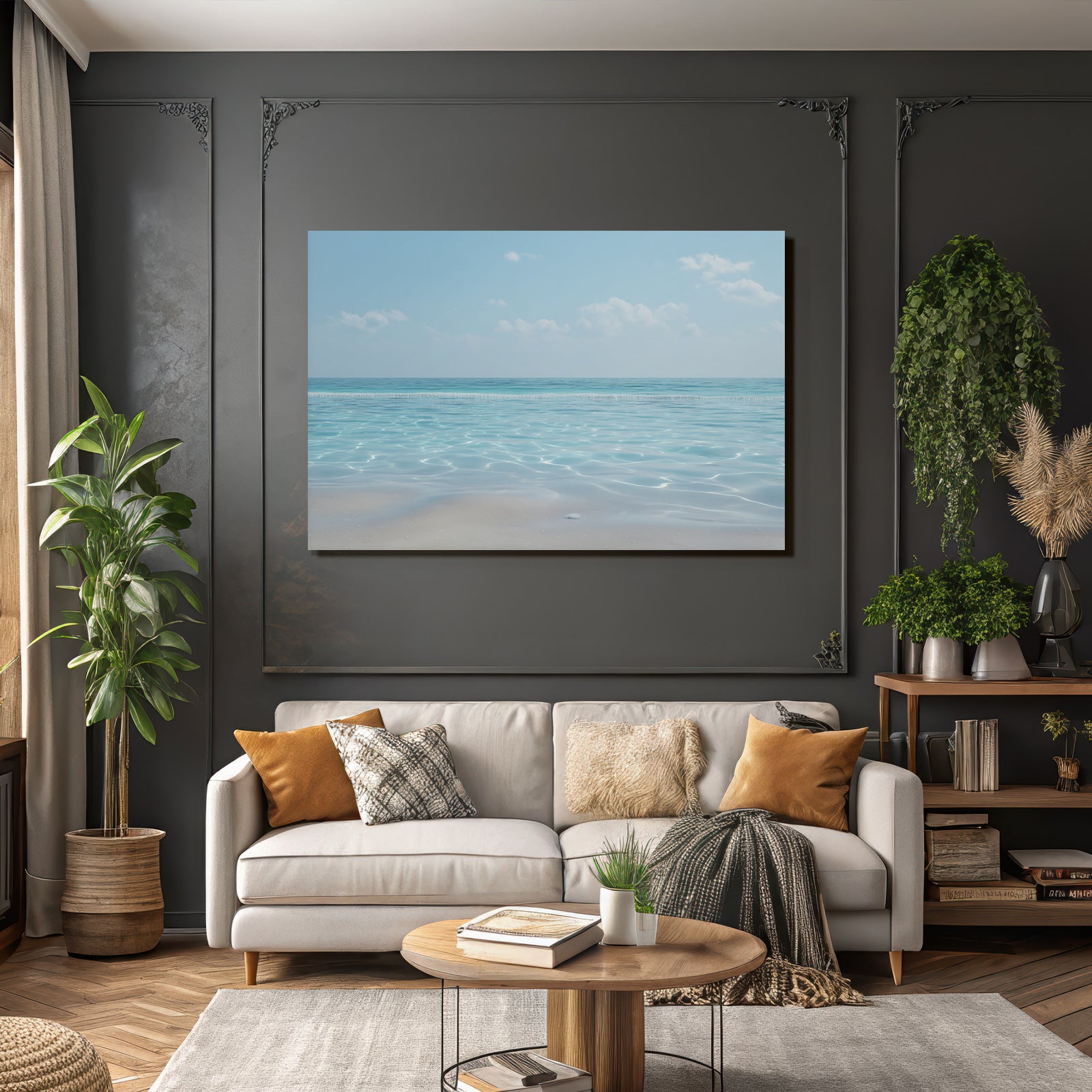 Ruhiger Strand Szenen Mit Klarem Wasser Und Sanftem Sand