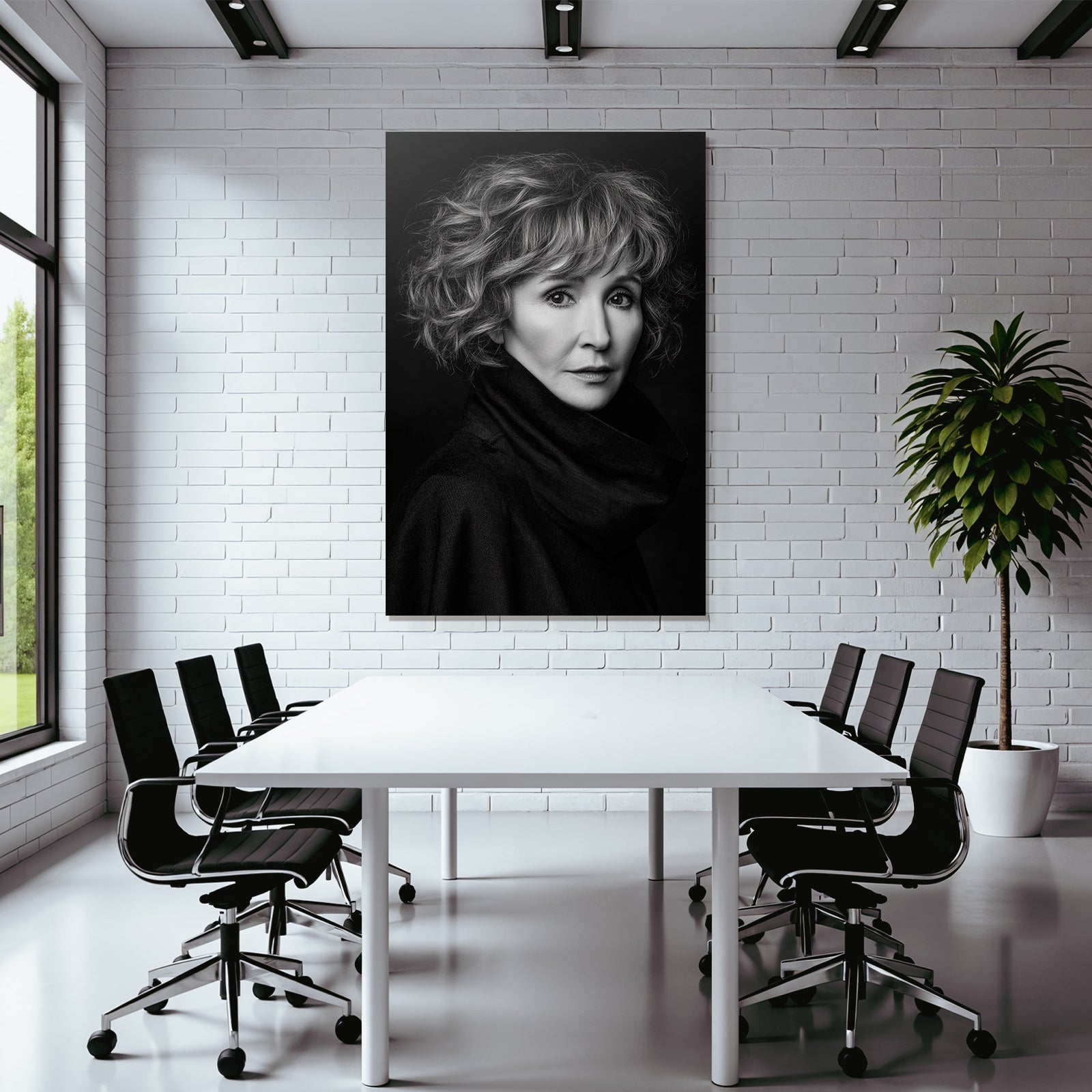 Schwarz Weis Portrait Curly Hair Person Dunkles Garbeizön