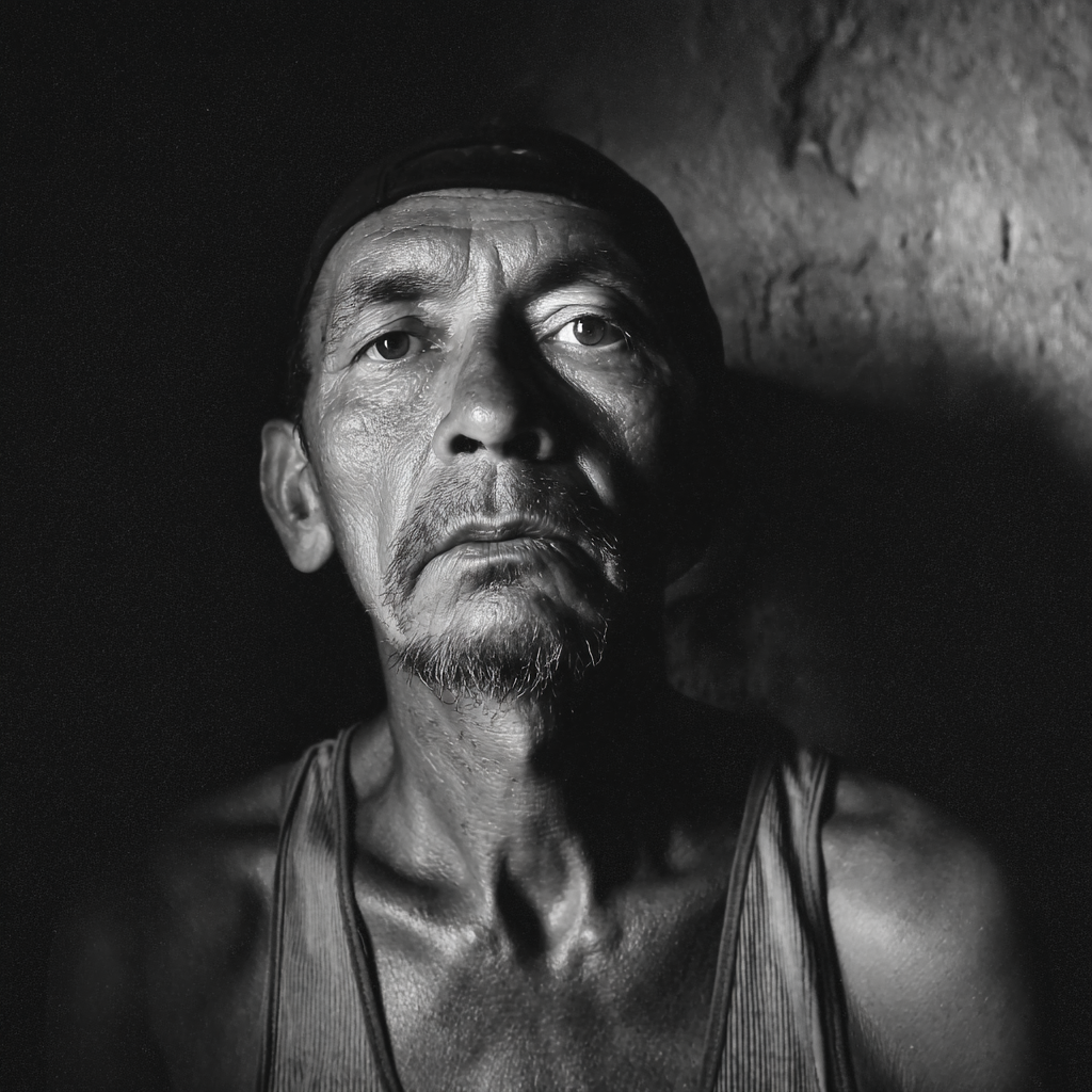 Schwarz Weiss Portrait Eines Älteren Mannes Starke Gesichtszüge Intensive Ausdrucke | Frauen und Maenner | Menschen und Emotionen