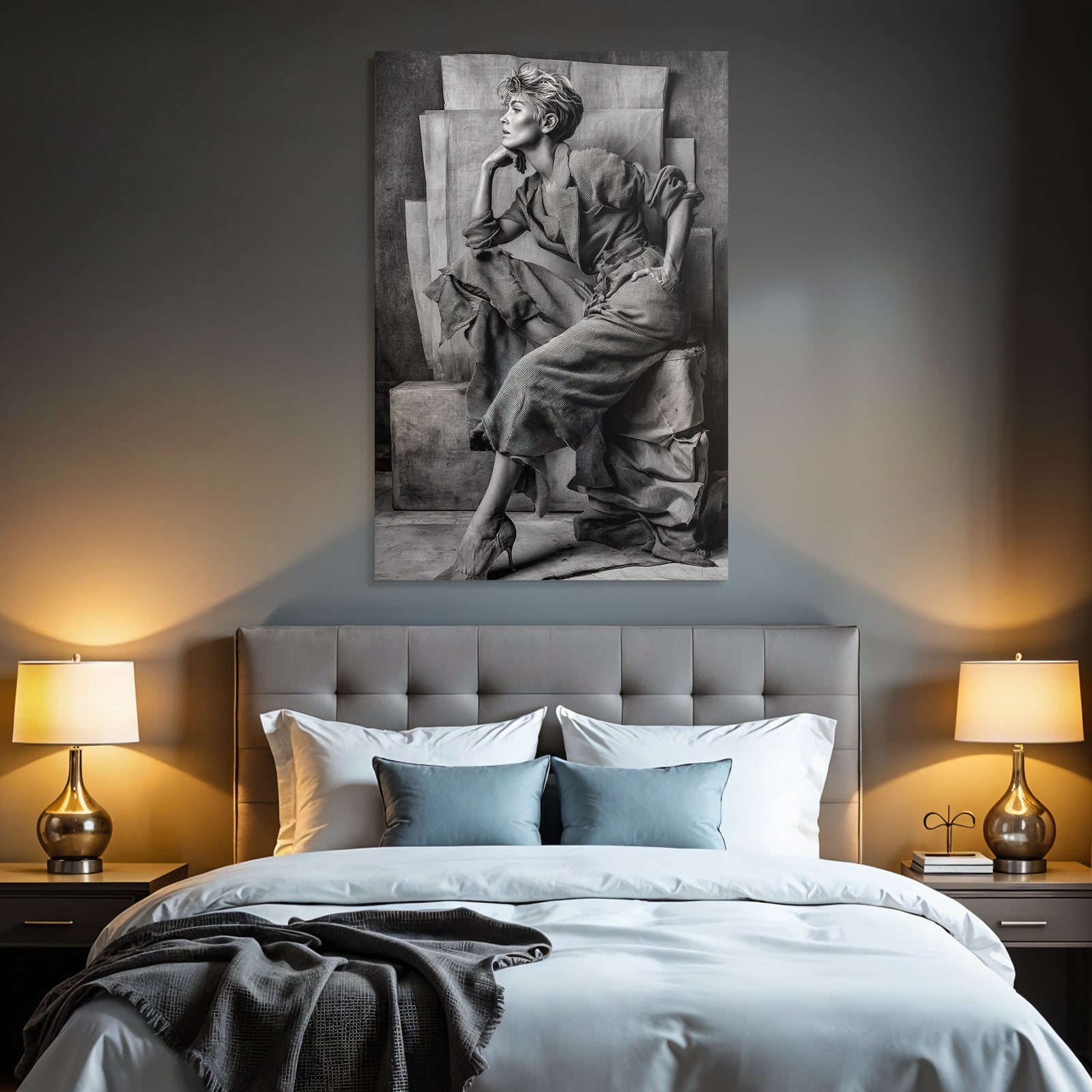 Schwarze Und Weisse Fashion Fotografie Model Mit Elegantem Outfit