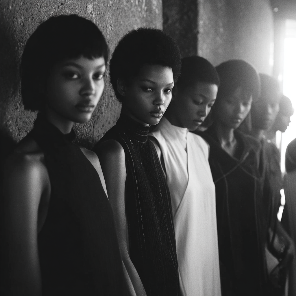 Schwarz Weiss Fotografie Mode Lineup Elegante Kleidung | Mode und Stil | Menschen und Emotionen