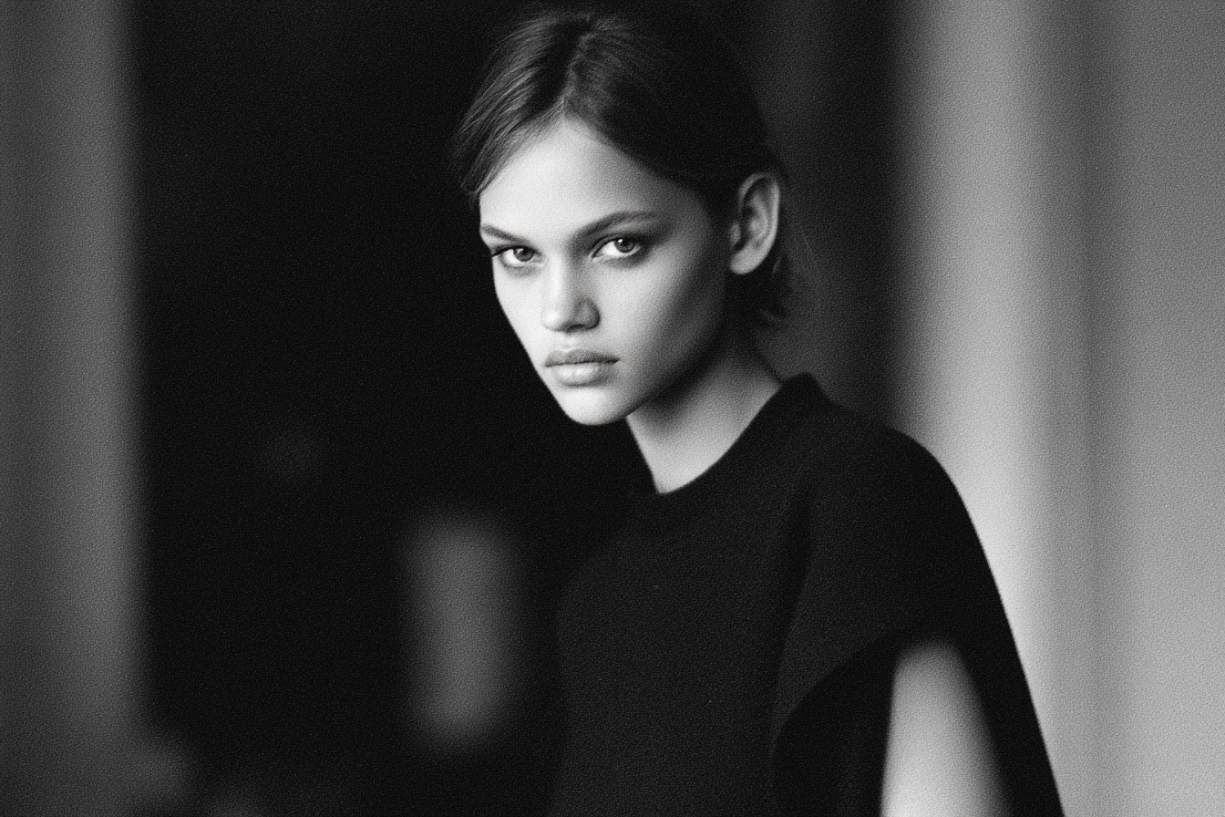 Schwarz Weis Porträt Modell Facial Features Expression | Mode und Stil | Menschen und Emotionen