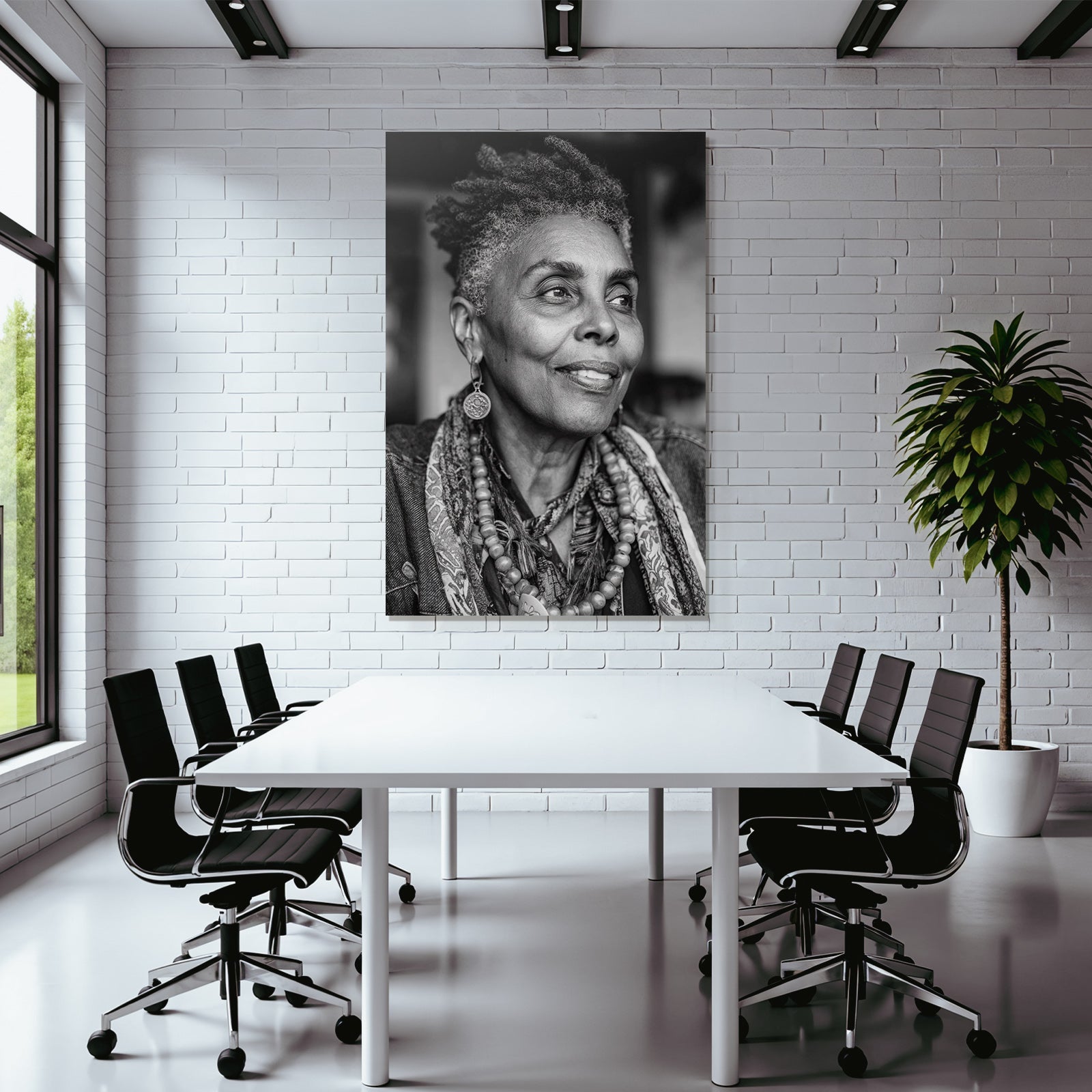 Schwarzweiss Portrait Einer Frau Mit Juwelen Und Selbstbewusstem Blick