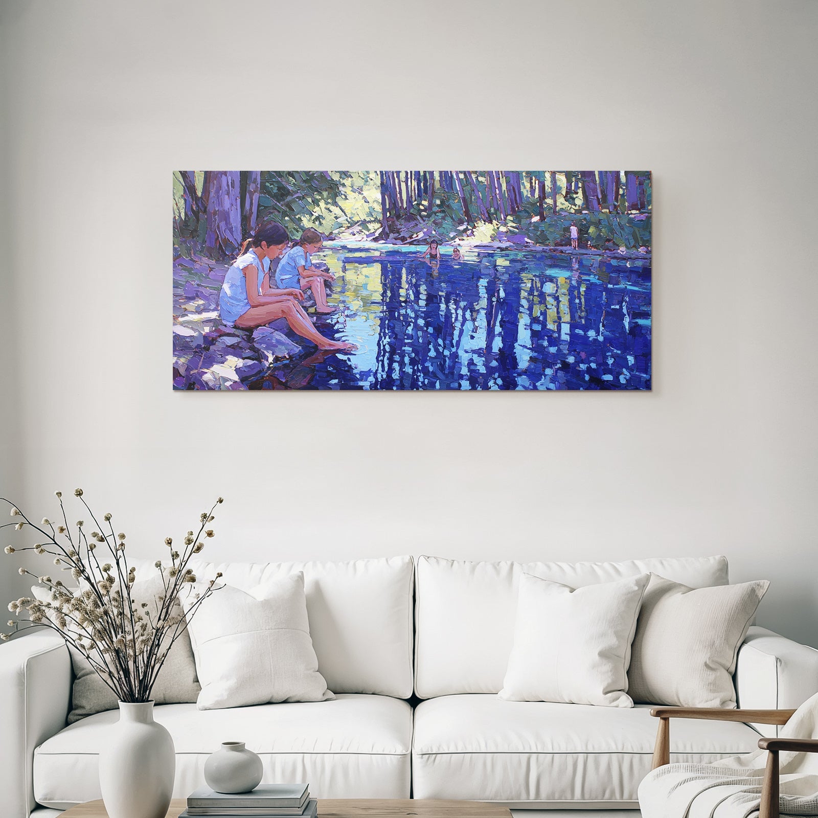 Children Playing by the Water Impressionism