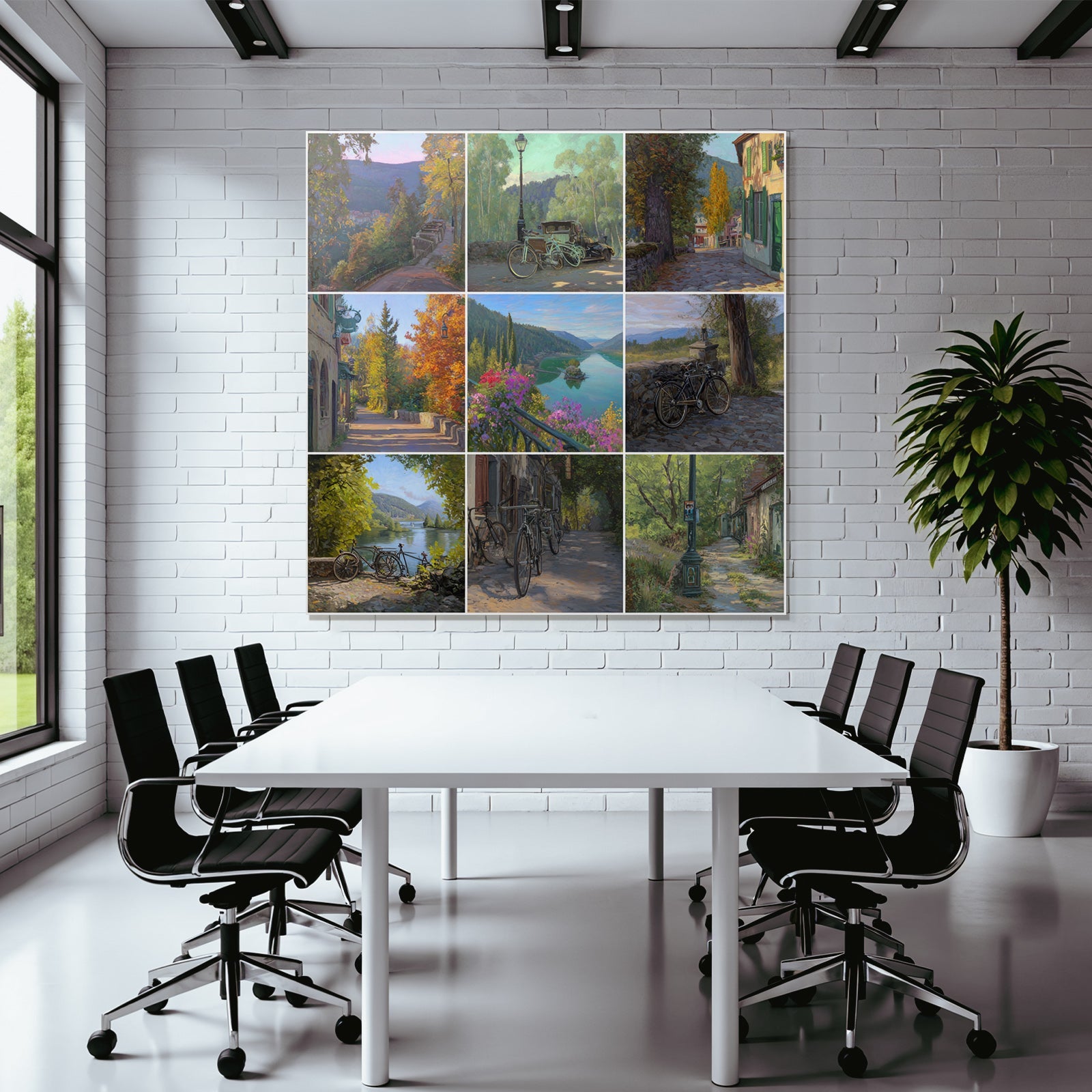 Serene Landscapes Bicycles And Charming Streets Collage