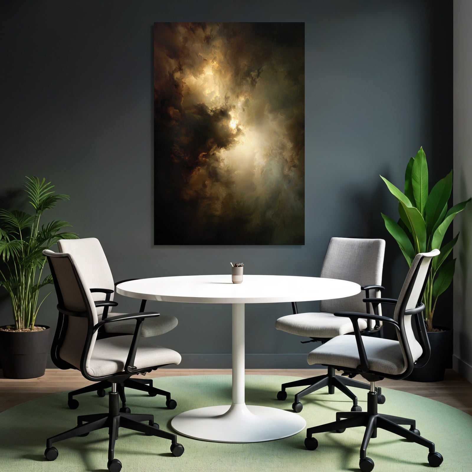 Schwebende Kosmische Nebelwolken Im Lichtspiel