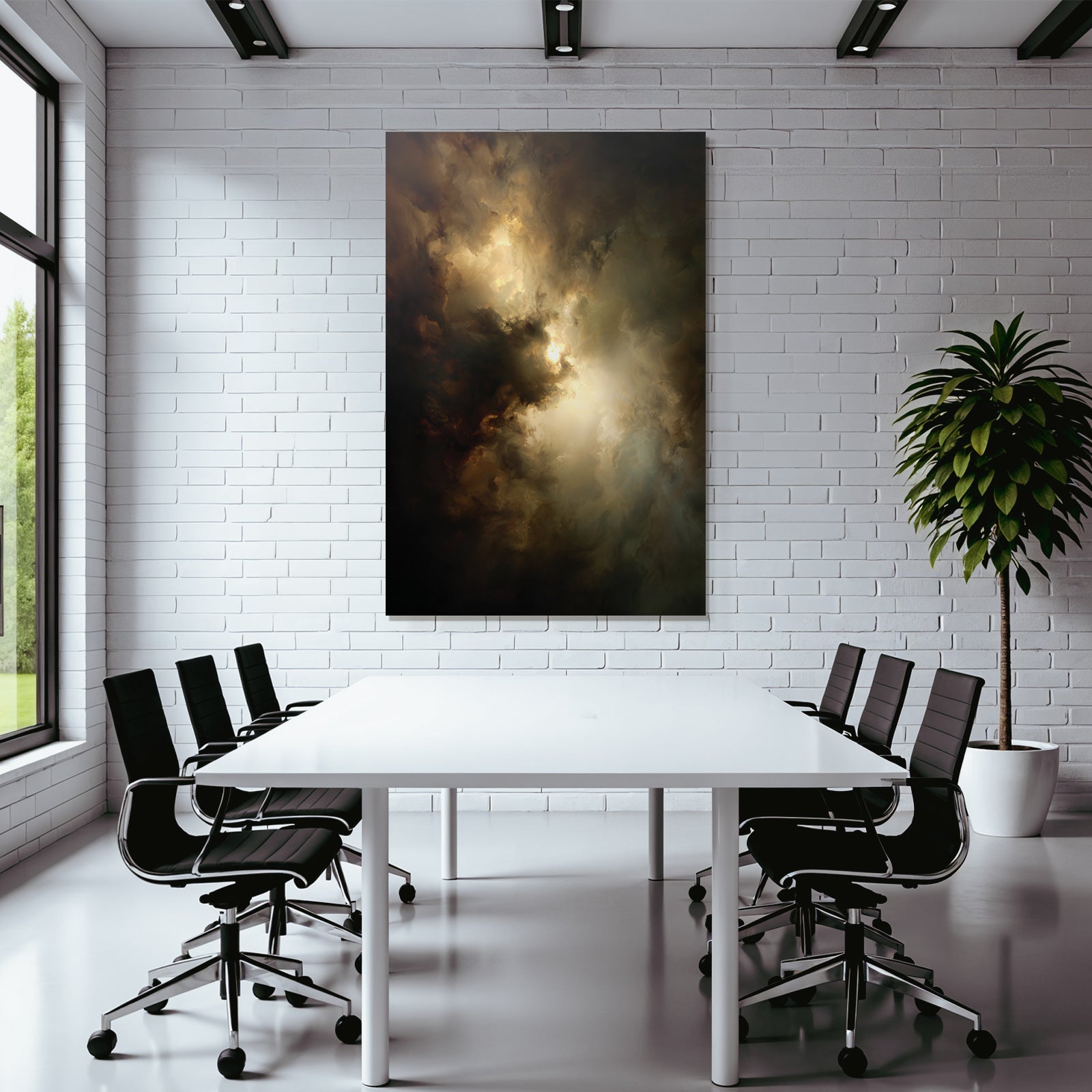 Schwebende Kosmische Nebelwolken Im Lichtspiel