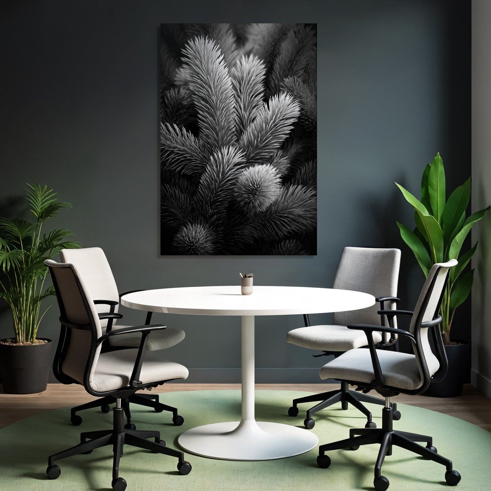 Schwarzweissaufnahme Von Kiefernzweigen