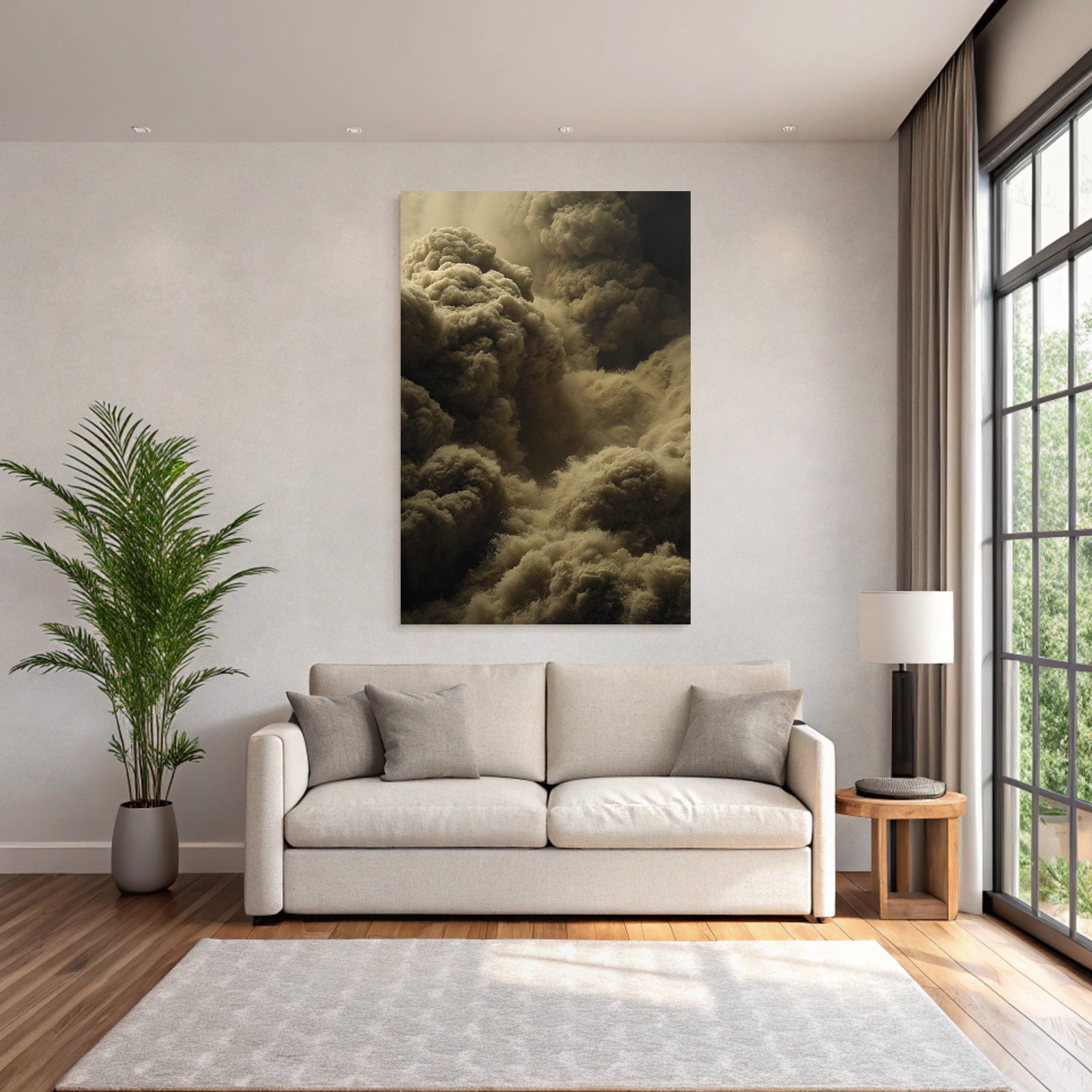Dust cloud with turbulent movement
