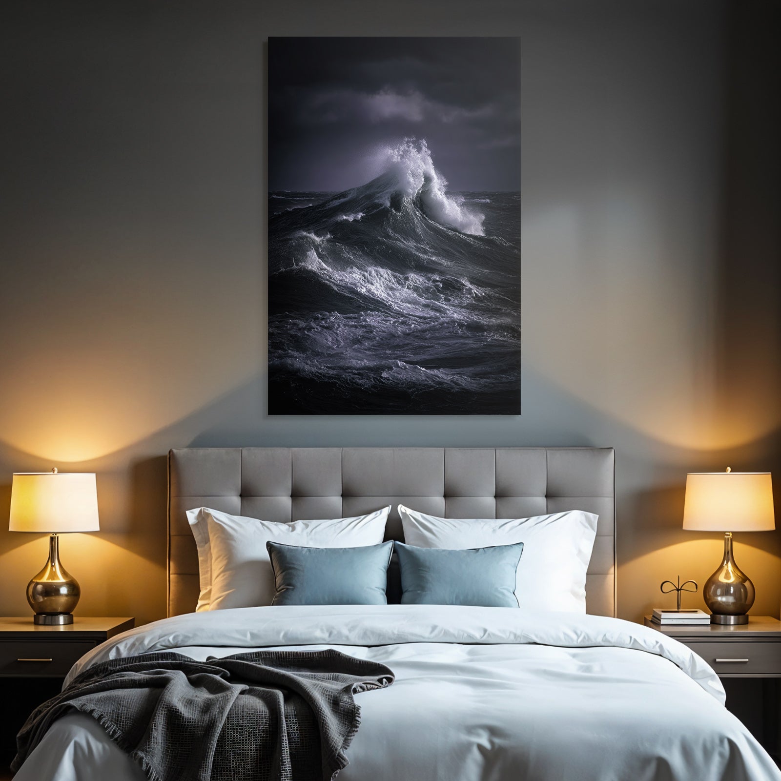 Storm Sea Roaring Wave Movement And Power