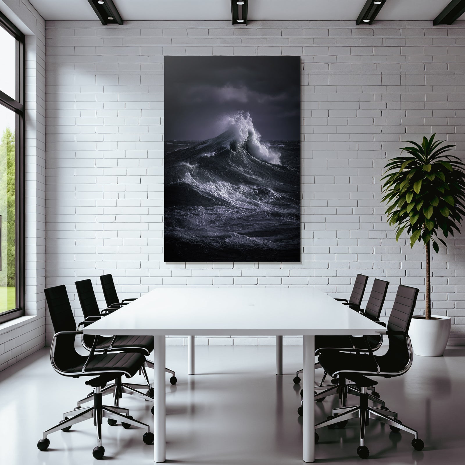 Storm Sea Roaring Wave Movement And Power