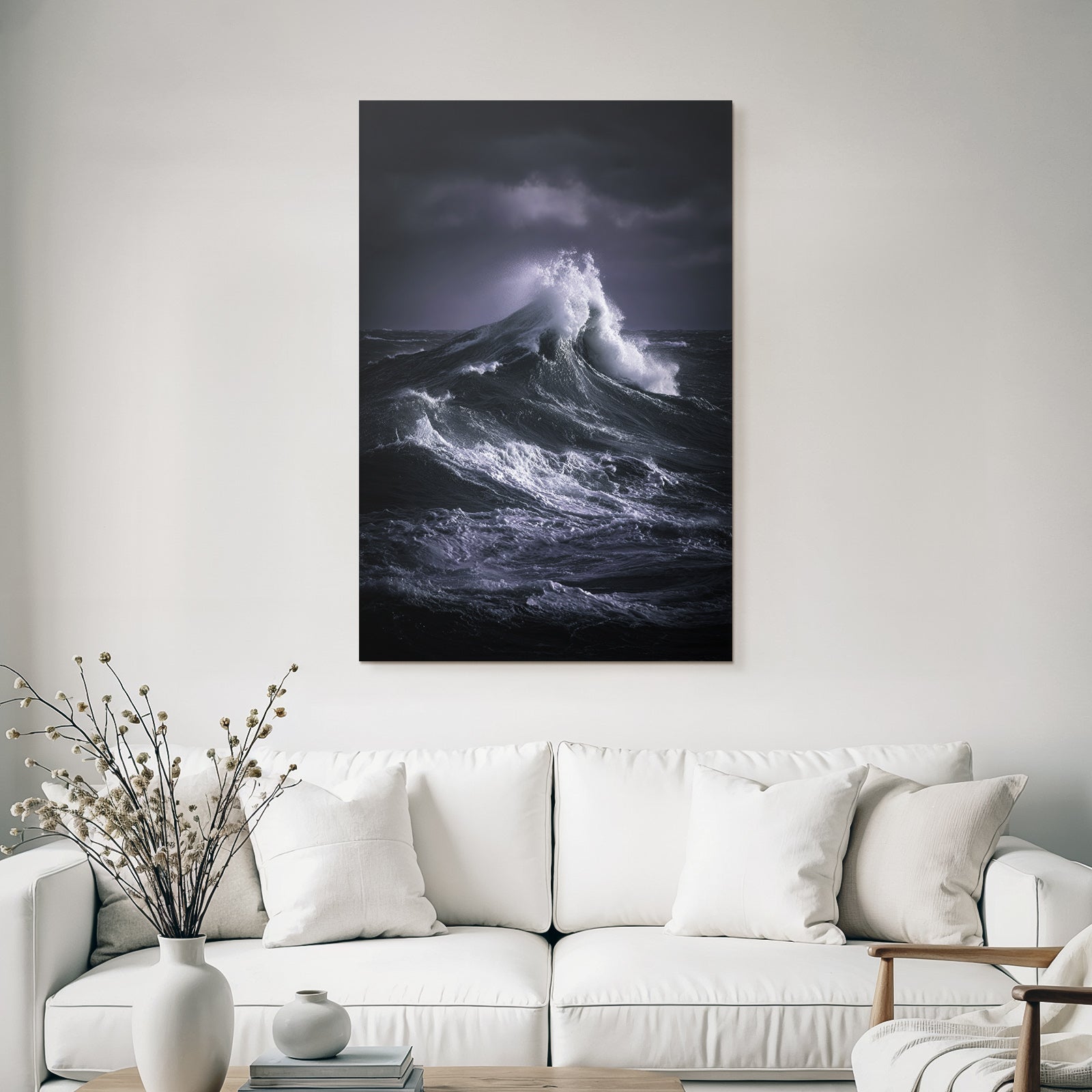 Storm Sea Roaring Wave Movement And Power