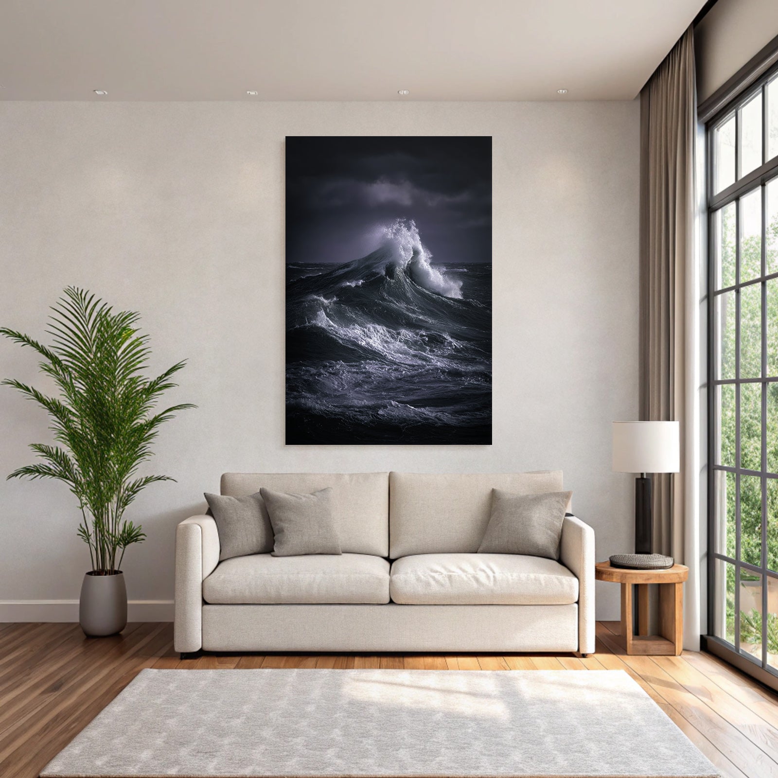 Storm Sea Roaring Wave Movement And Power