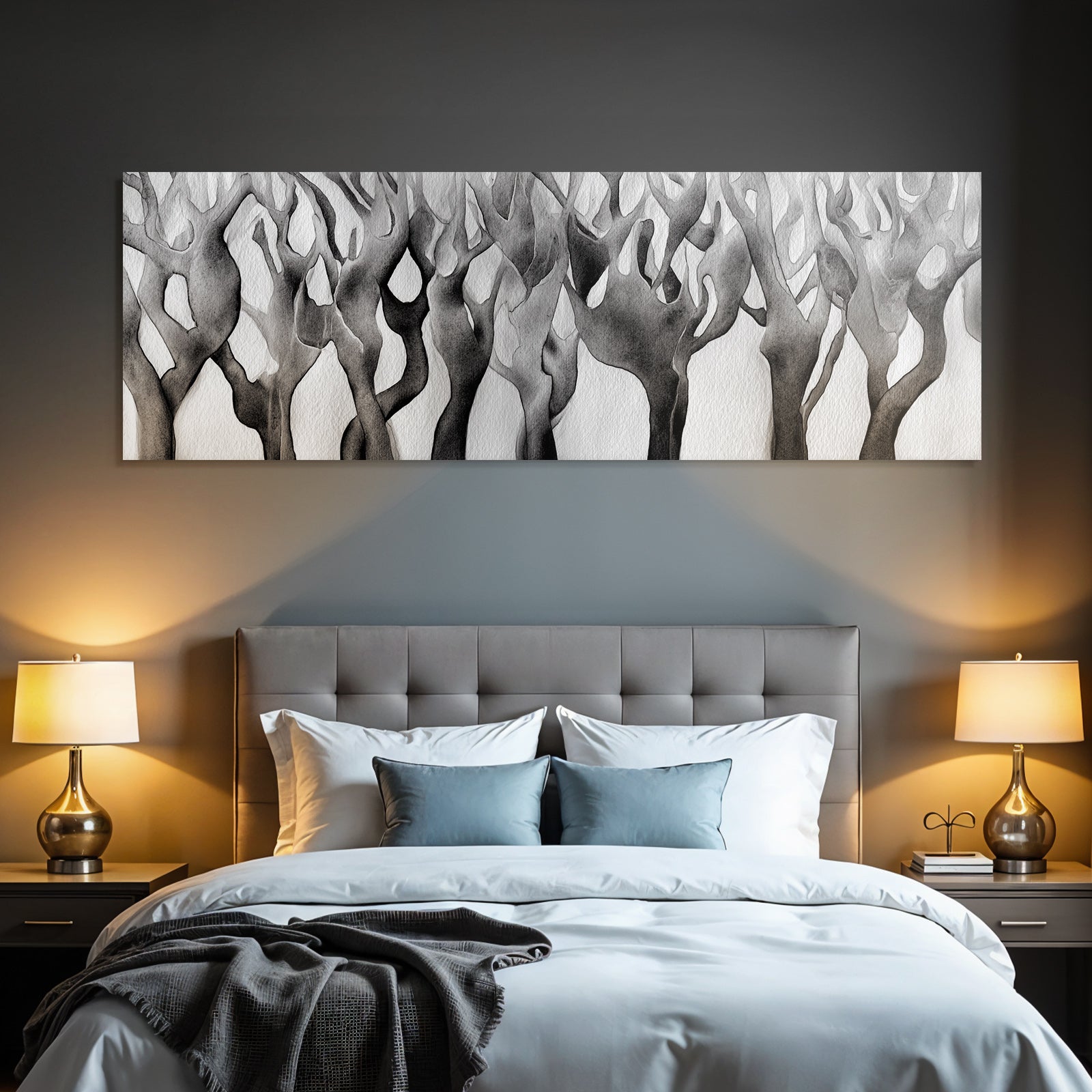 Abstract Black and White Art Dynamic Tree-like Structures