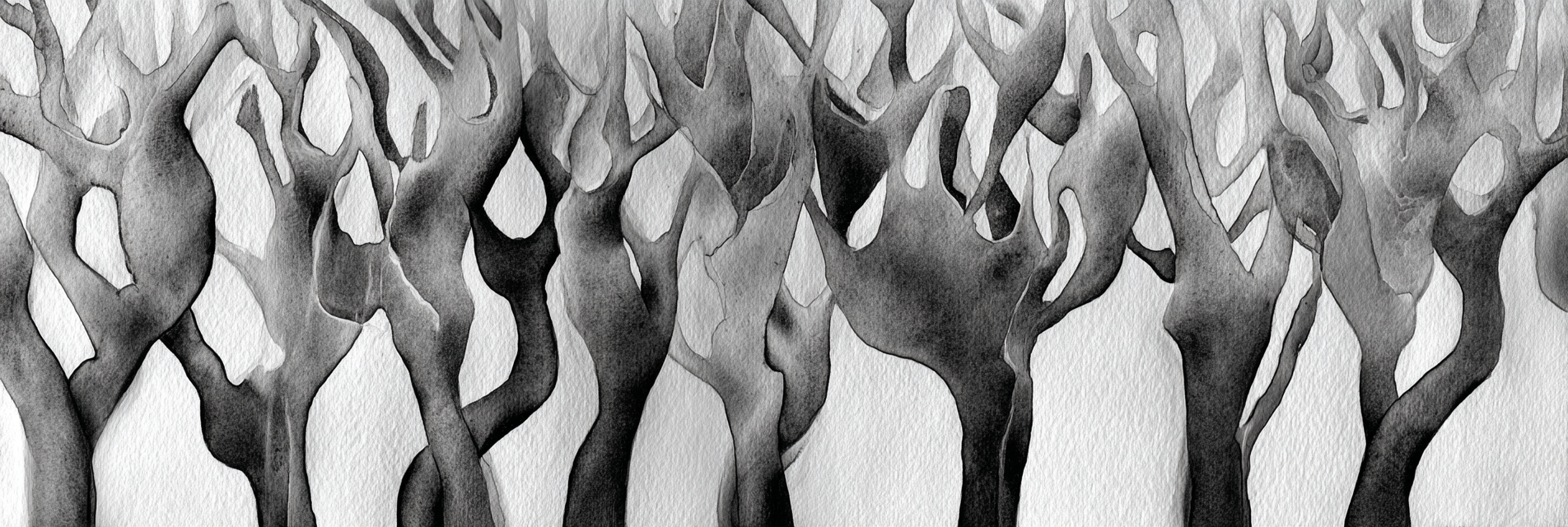 Abstrakte Schwarzweiss Kunst Dynamische Baumartige Strukturen | Nahaufnahmen | Natur