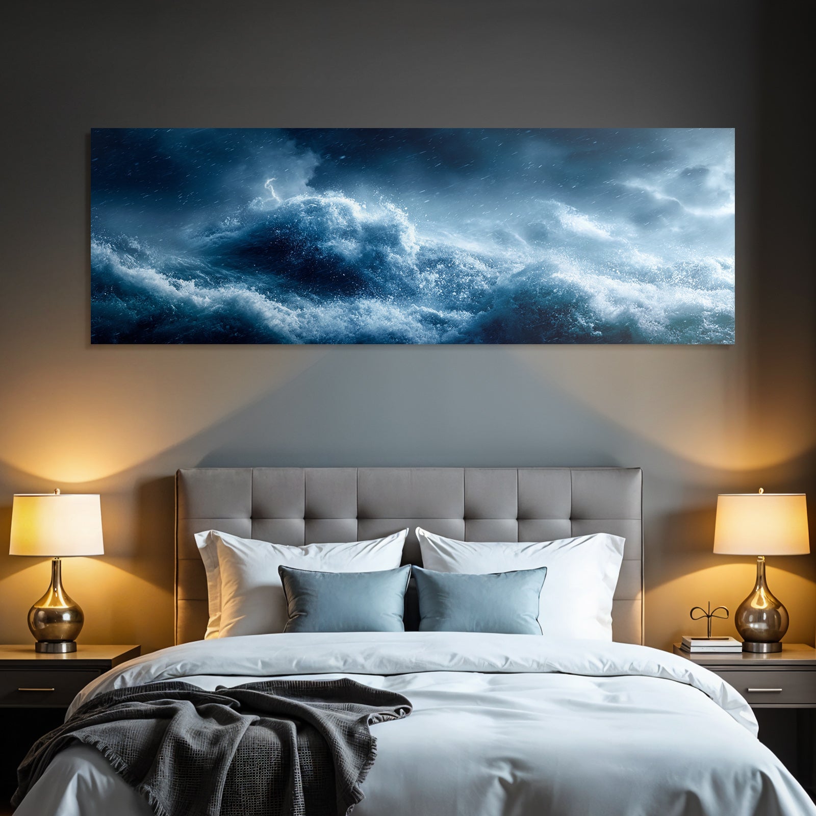 Stormy sea with big waves