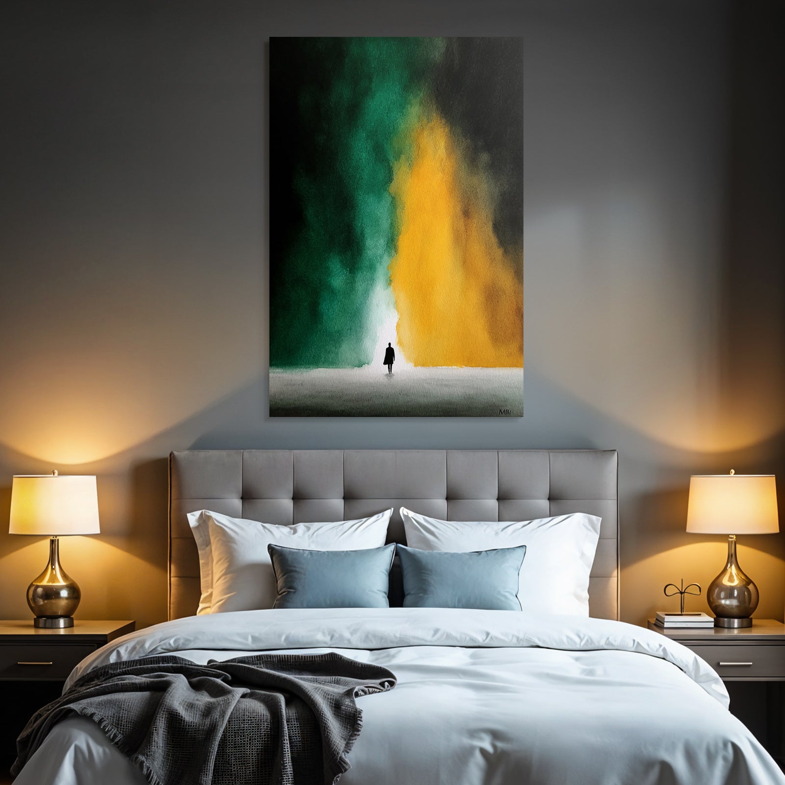 Person Zwischen Grün Und Gelb