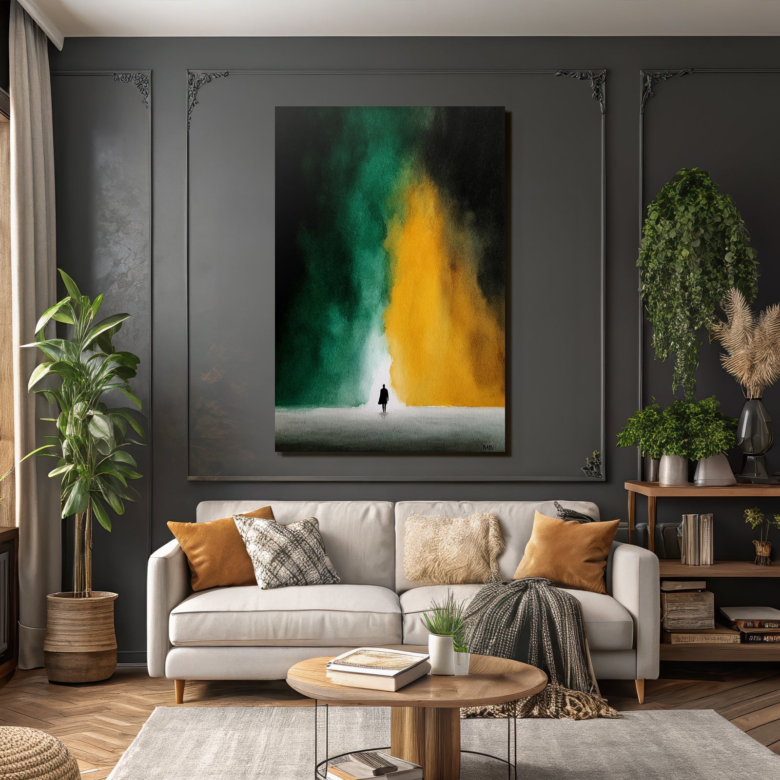 Person Zwischen Grün Und Gelb