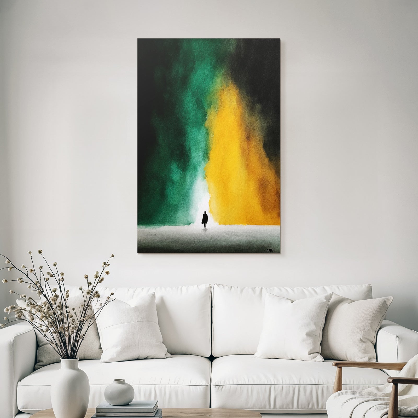 Person Zwischen Grün Und Gelb