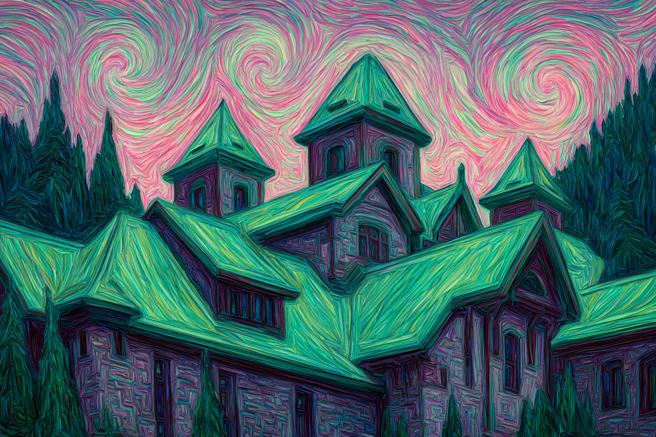 Schwungvolle Dorfkirche Im Stil Von Vincent Van Gogh | Expressionismus | Stilrichtungen