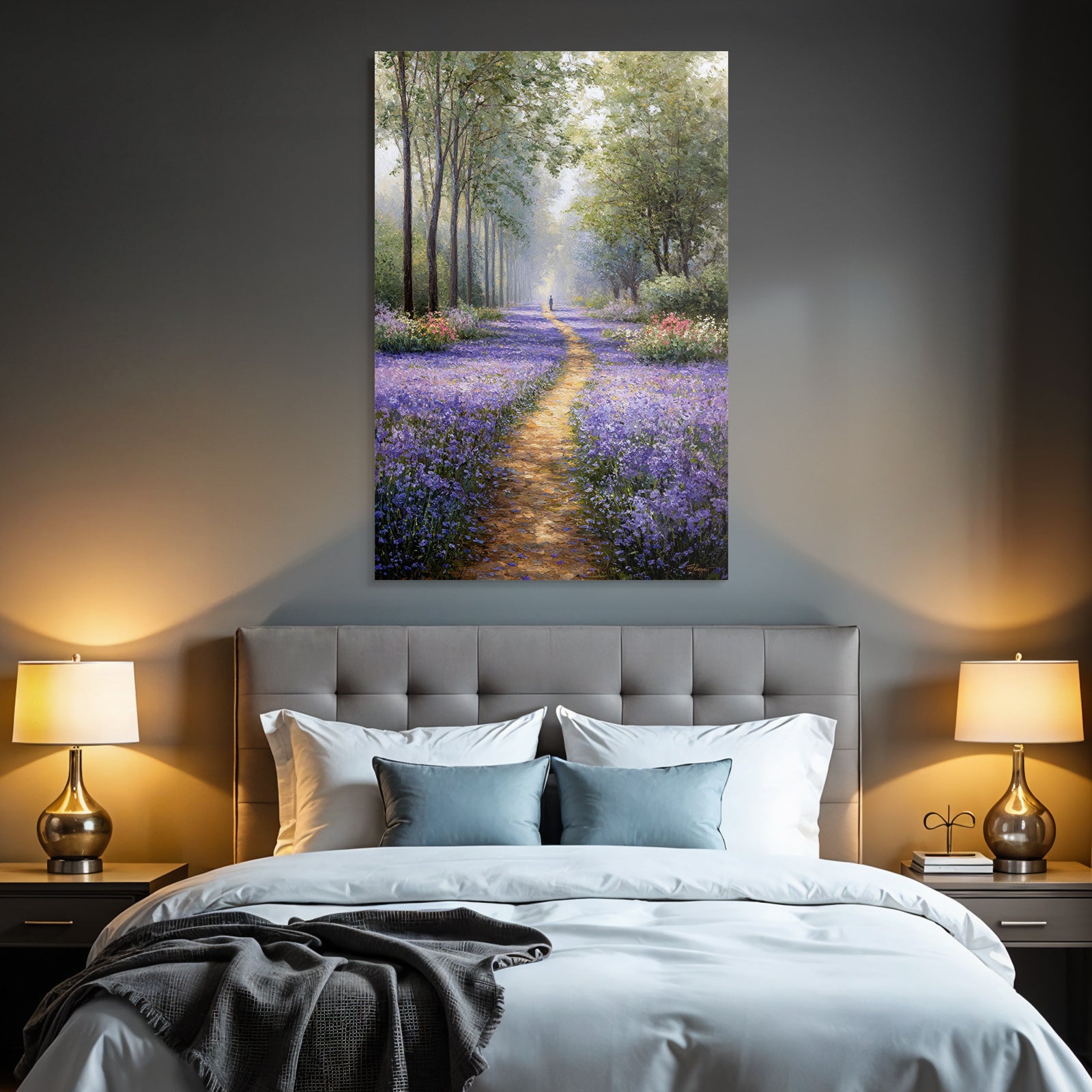 Serener Weg Durch Lila Blumenwiese